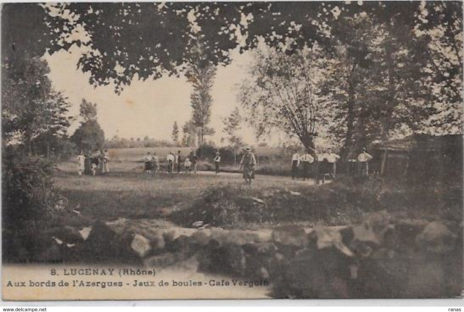 CPA Jeu De Boules Pétanque LUGENAY Rhône écrite - Juegos