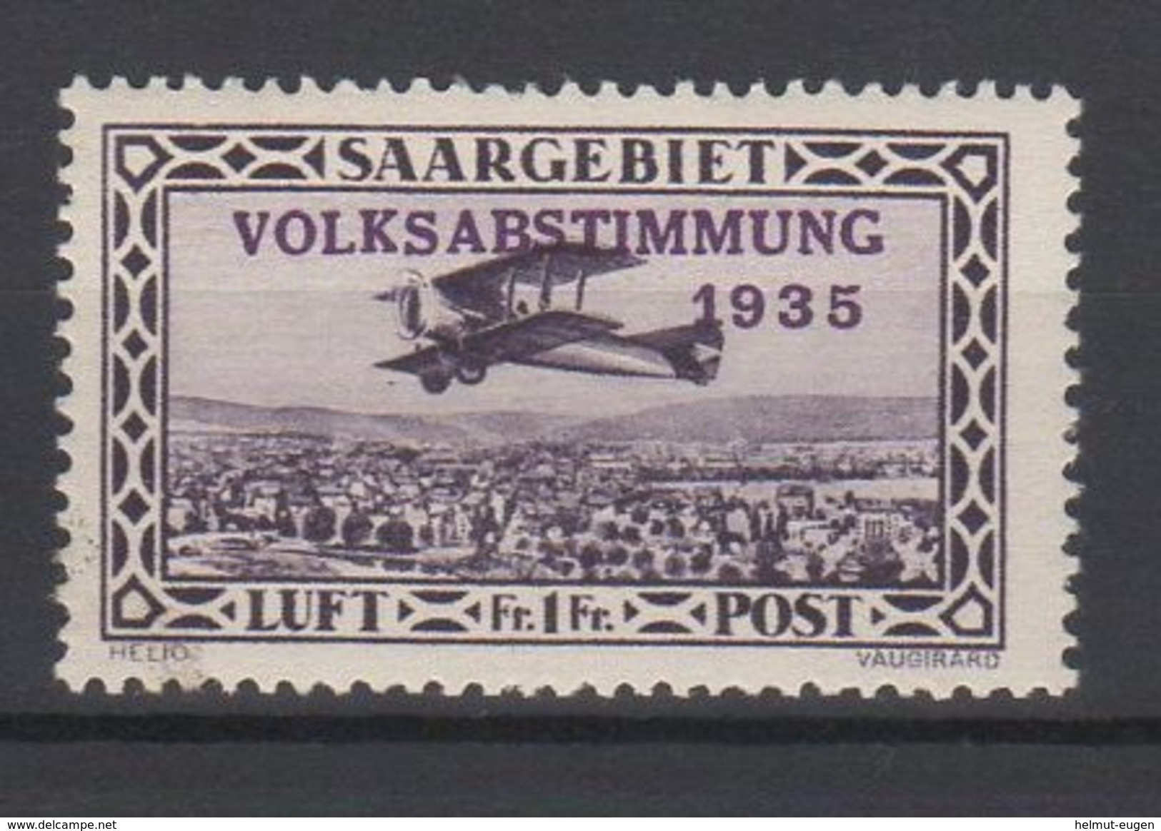 Saargebiet / Flugpostmarken: Volksabstimmung 1935  / MiNr. 197 - Neufs