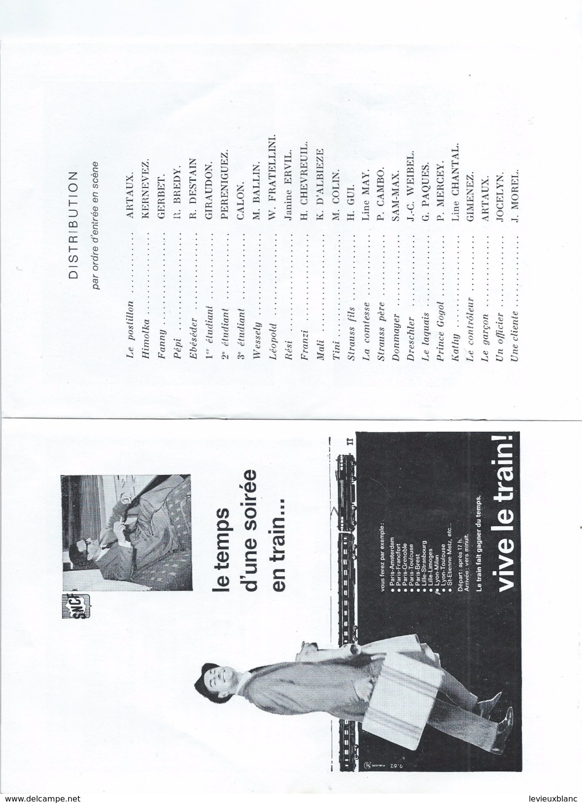 Programme/Théatre Du CHATELET/ Valses De Vienne/Strauss/Maurice Lehmann//1960-65   PROG125 - Programma's