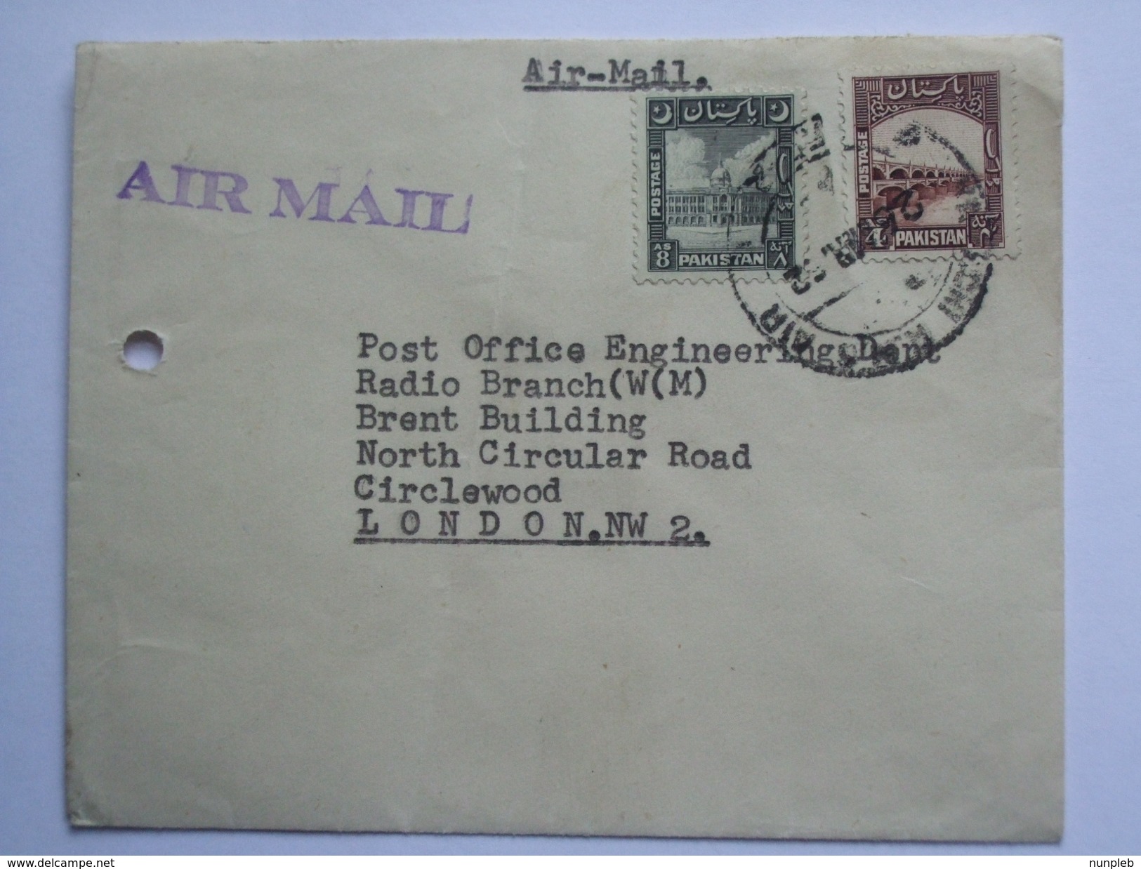 PAKISTAN 1952 Air Mail Cover Karachi To London England - Pakistan