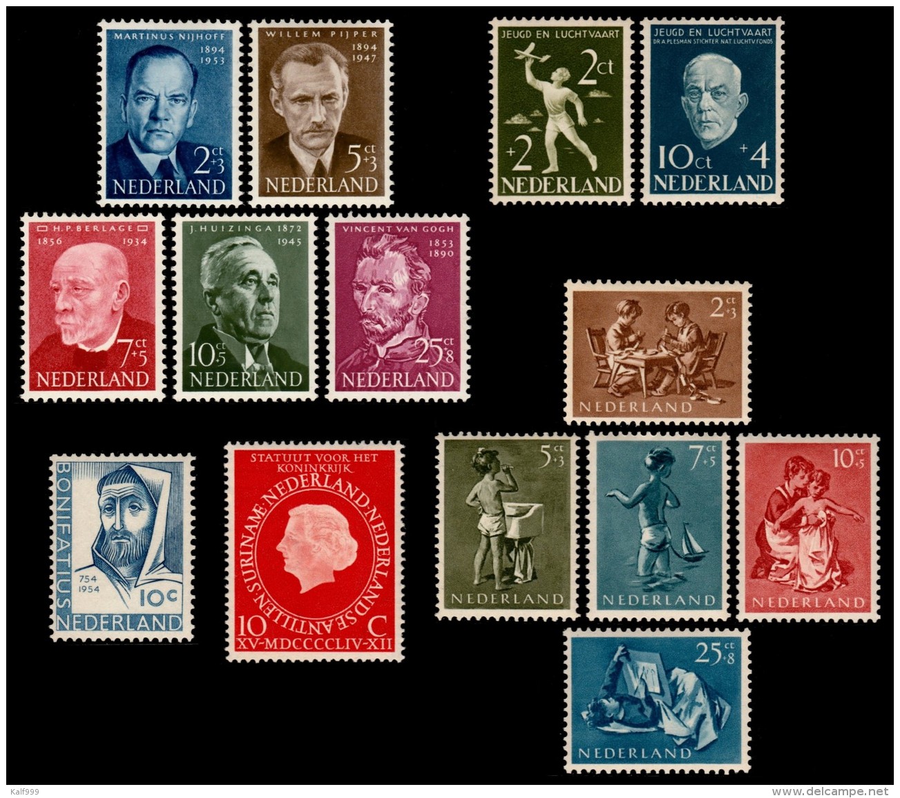 ~~~ Netherlands 1954 - Complete Year Set / Compleet Jaar - NVPH 641/654  ** MNH CV 58.50 Euro ~~~ - Komplette Jahrgänge