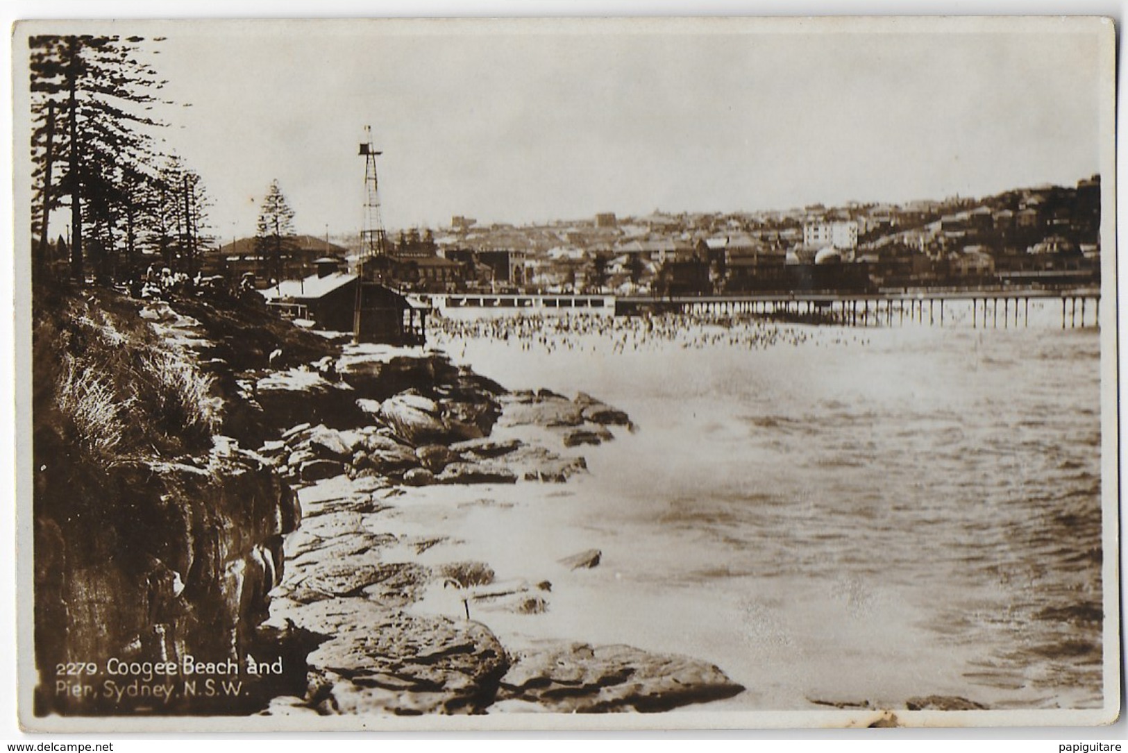 Genre Carte-photo  Bon Etat , Australie ,  New South Wales (NSW), Coogee Beach And Pier Sydney,  Carte Rare - Sydney