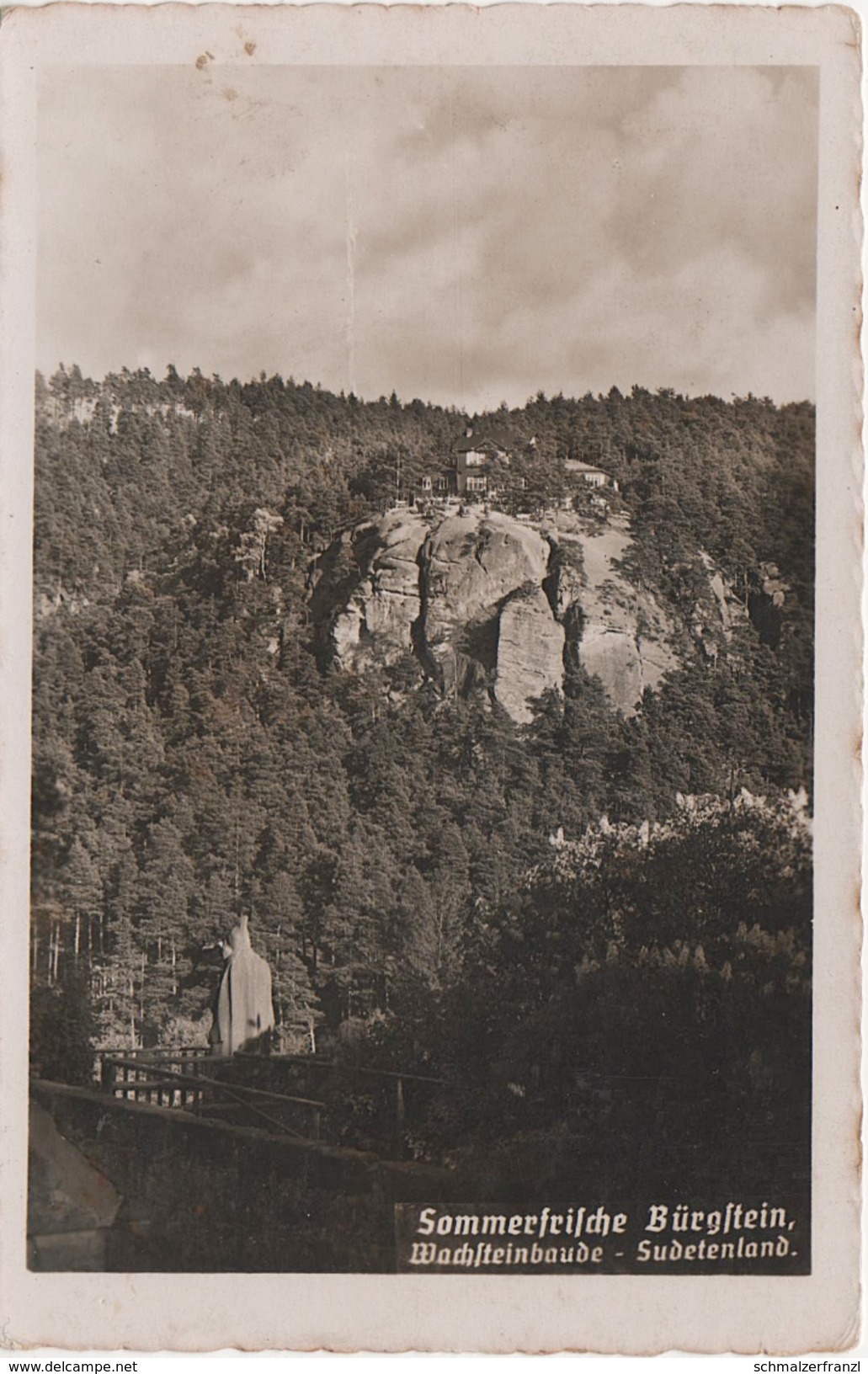 AK Blick Einsiedlerstein Zur Wachsteinbaude Wachstein Baude Gasthof Bei Bürgstein Sloup Cechach Schwoika Haida Leipa - Sudeten