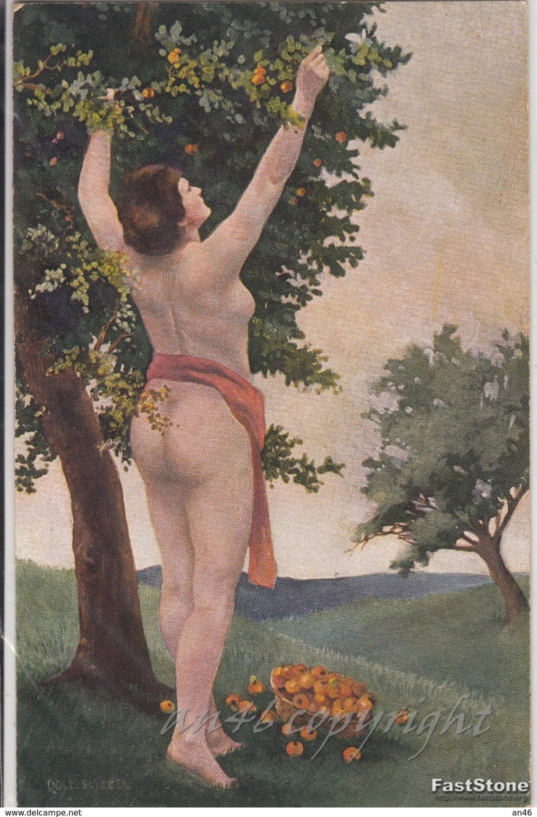 NU_NUE_NUS_NUDE_NAKED WOMAN-NUDI ARTISTICI-"Eva" ... Pinxit-Serie N°1010-Original D'epoca 100%- - Malerei & Gemälde