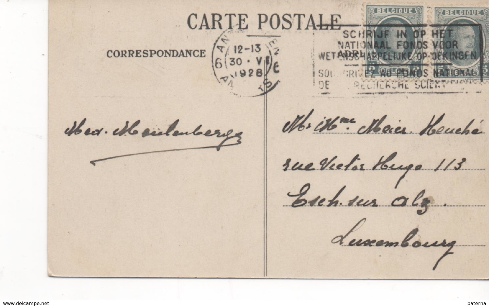 3109   Postal Belgica   Antwerpen  1928 - Cartas & Documentos