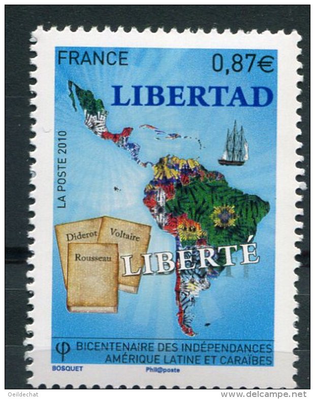 1823  - FRANCE   N° 4527**  Bicentenaire Des Indépendances Amérique Latine Et CaraÏbes     SUPERBE - Neufs