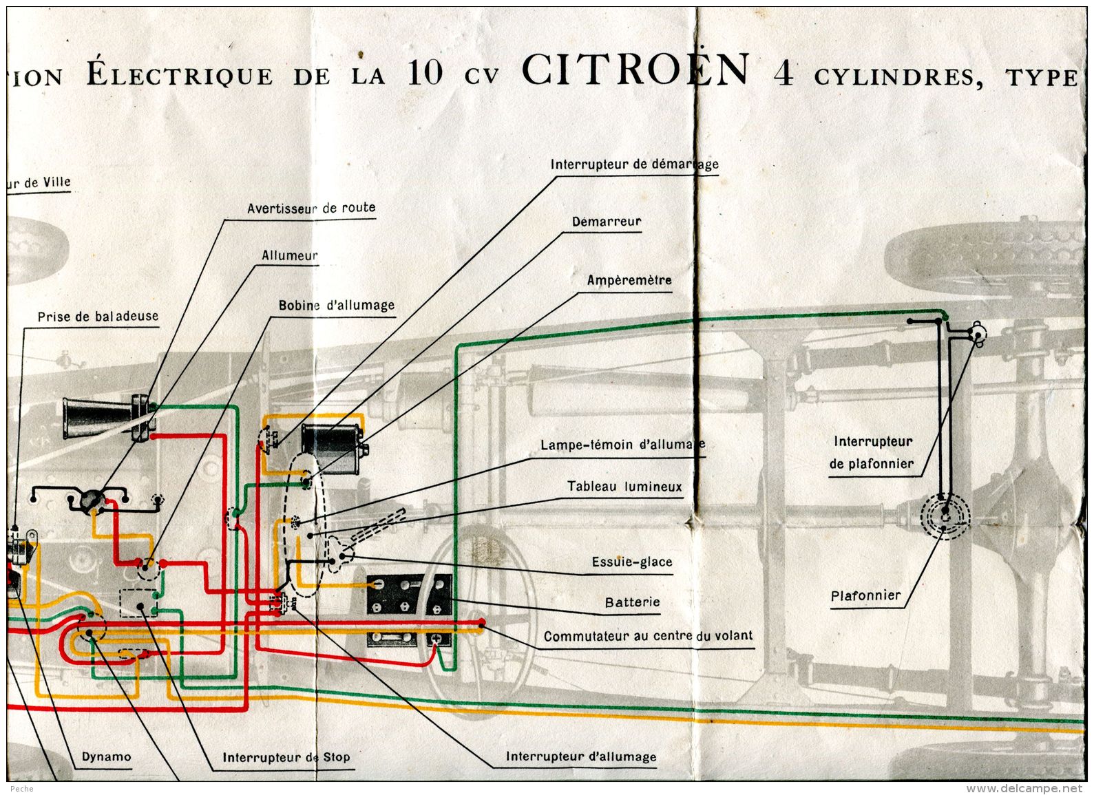 Plan Installation électrique De La 10 Cv Citroën 4 Cylindres Types C4 - Autres Plans