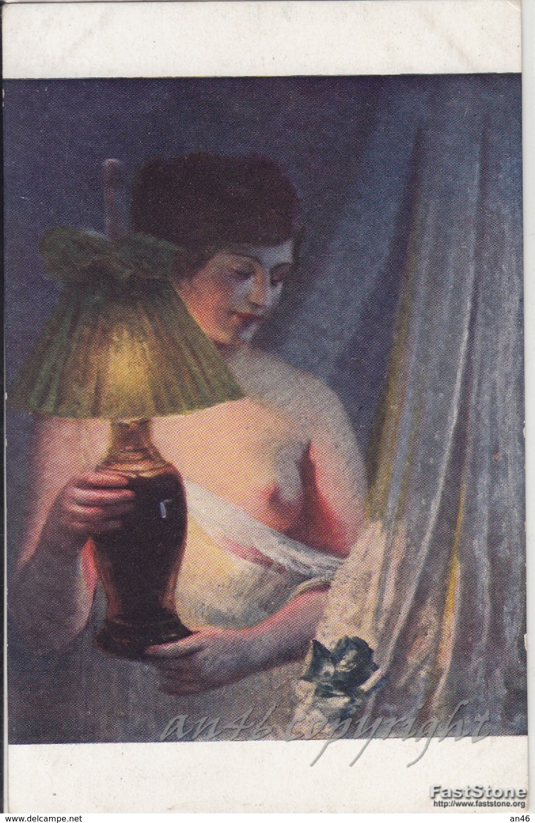 NU_NUE_NUS_NUDE_NAKED WOMAN-NUDI ARTISTICI-"Sous La Lampe" E.ROSSET-GRANGER Pinxit_Serie N°505-Original D'epoca100% - Pittura & Quadri