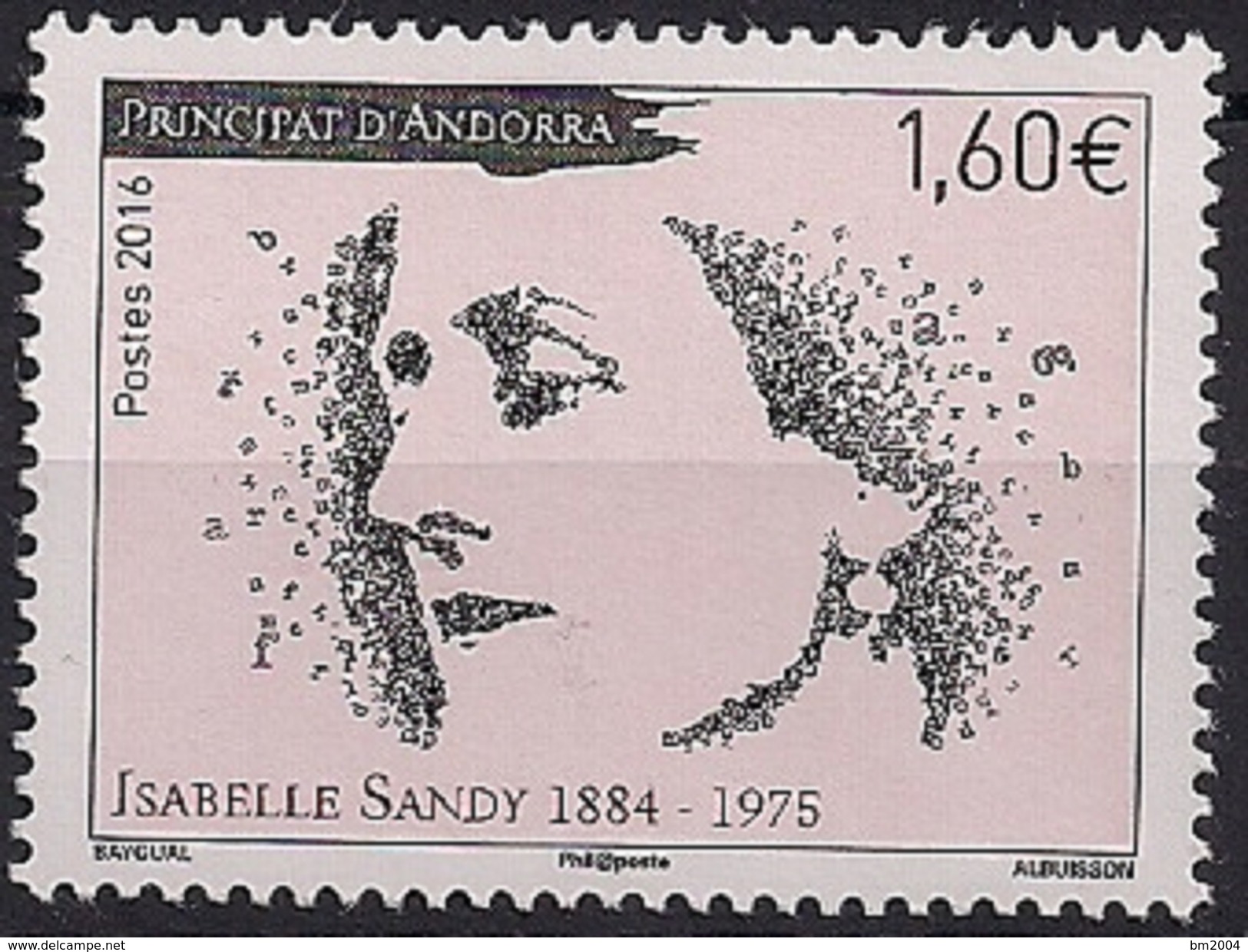 2016 Andora Fr. Mi. 809 **MNH    Isabelle Sandy. - Unused Stamps