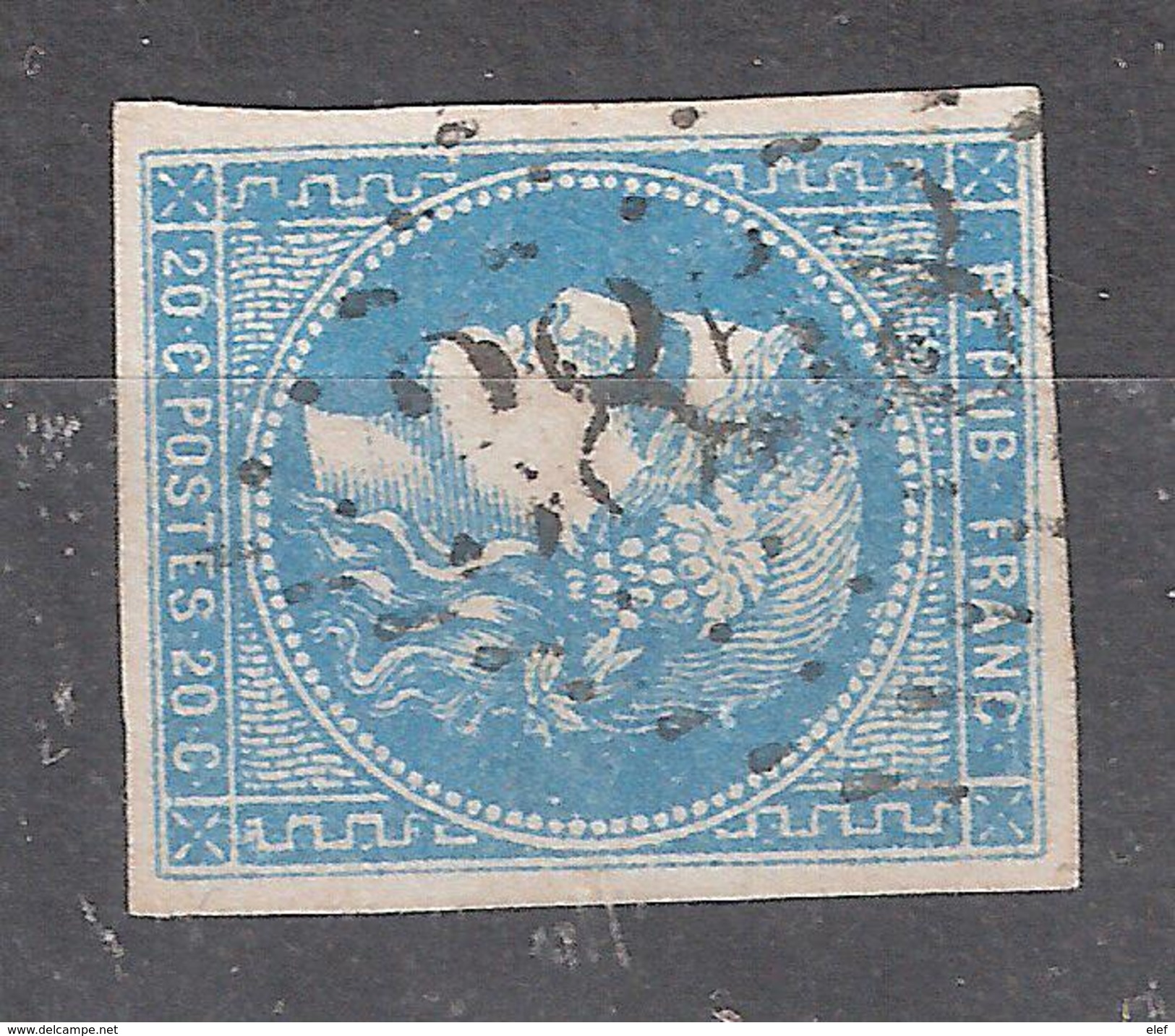 CERES De BORDEAUX N° 46 VARIETE Tache Bleue Obl GC 3858 De STE SAINTE SEVERE Sur INDRE , Indre Ind 7, TB !!!!!!!! - 1870 Uitgave Van Bordeaux