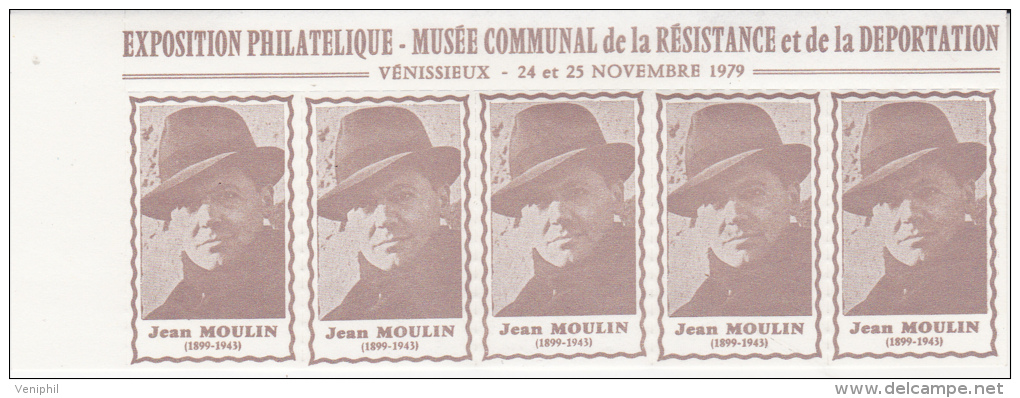 CARNET DE 20 VIGNETTES  -EXPO JEAN- MOULIN  VENISSIEUX 1979 - Expositions Philatéliques