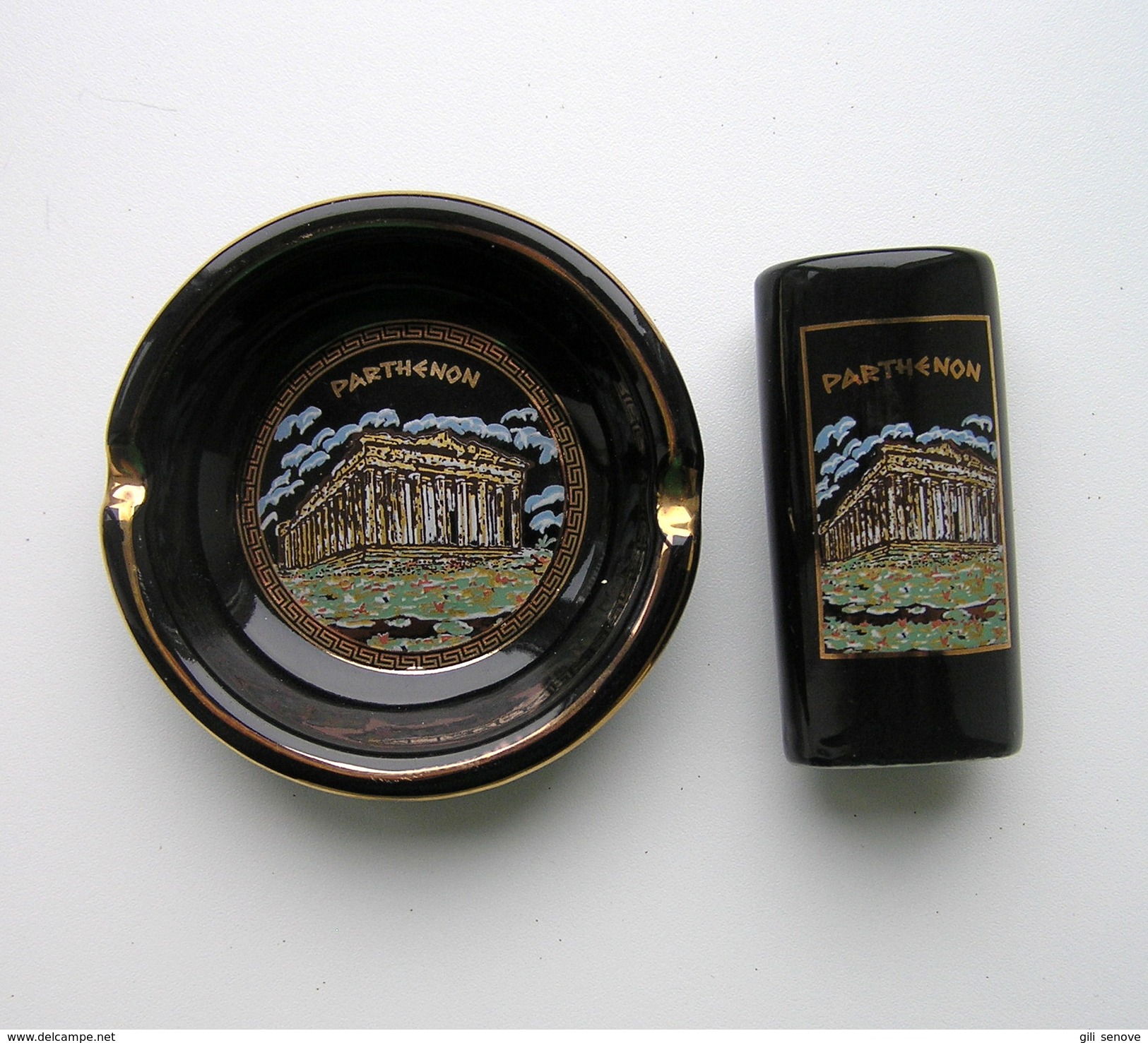 PARTHENON LIGHTER AND ASHTRAY / GREECE - Porcelana