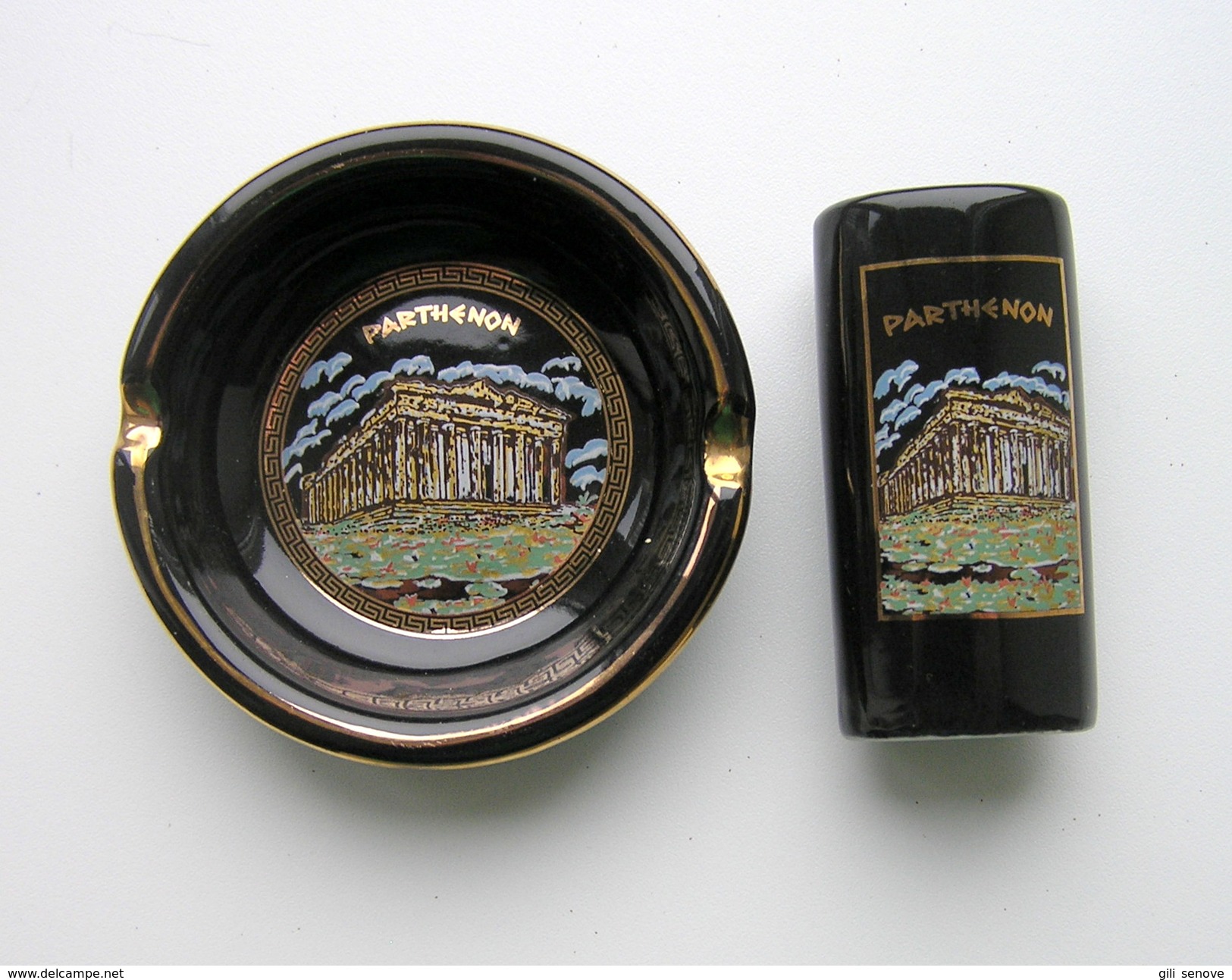 PARTHENON LIGHTER AND ASHTRAY / GREECE - Porcelana