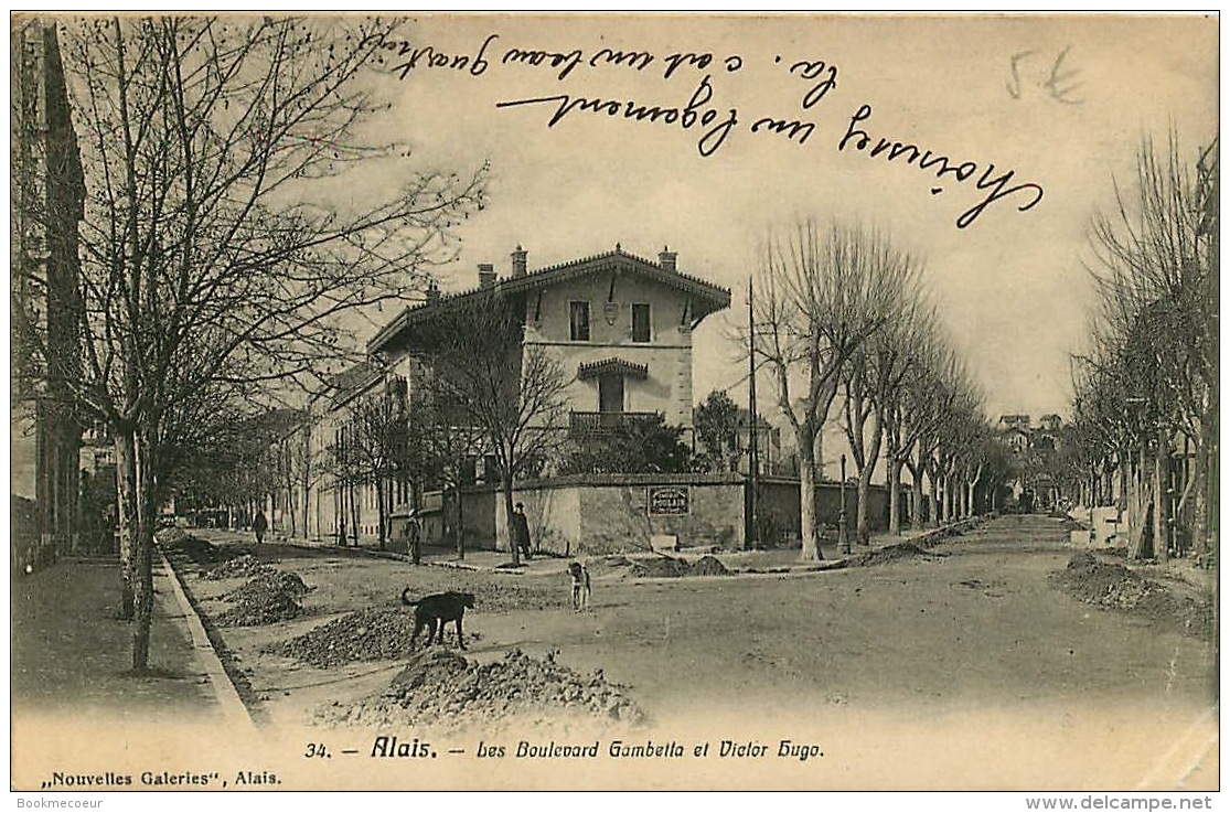 ALAIS  LES BOULEVARD  GAMBETTA ET VICTOR HUGO - Alès