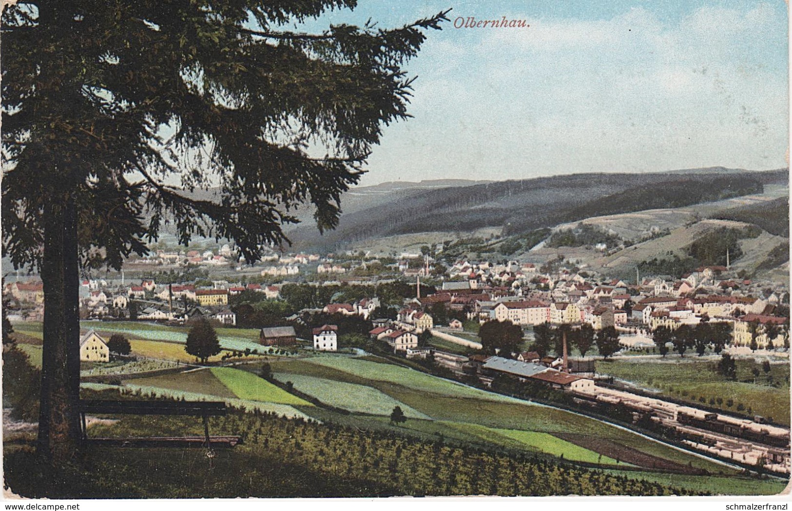 AK Olbernhau Hainberg Bahnhof Eisenbahn Fabrik ? Bei Blumenau Neuhausen Pockau Flöha Brandau Oberneuschönberg Erzgebirge - Olbernhau