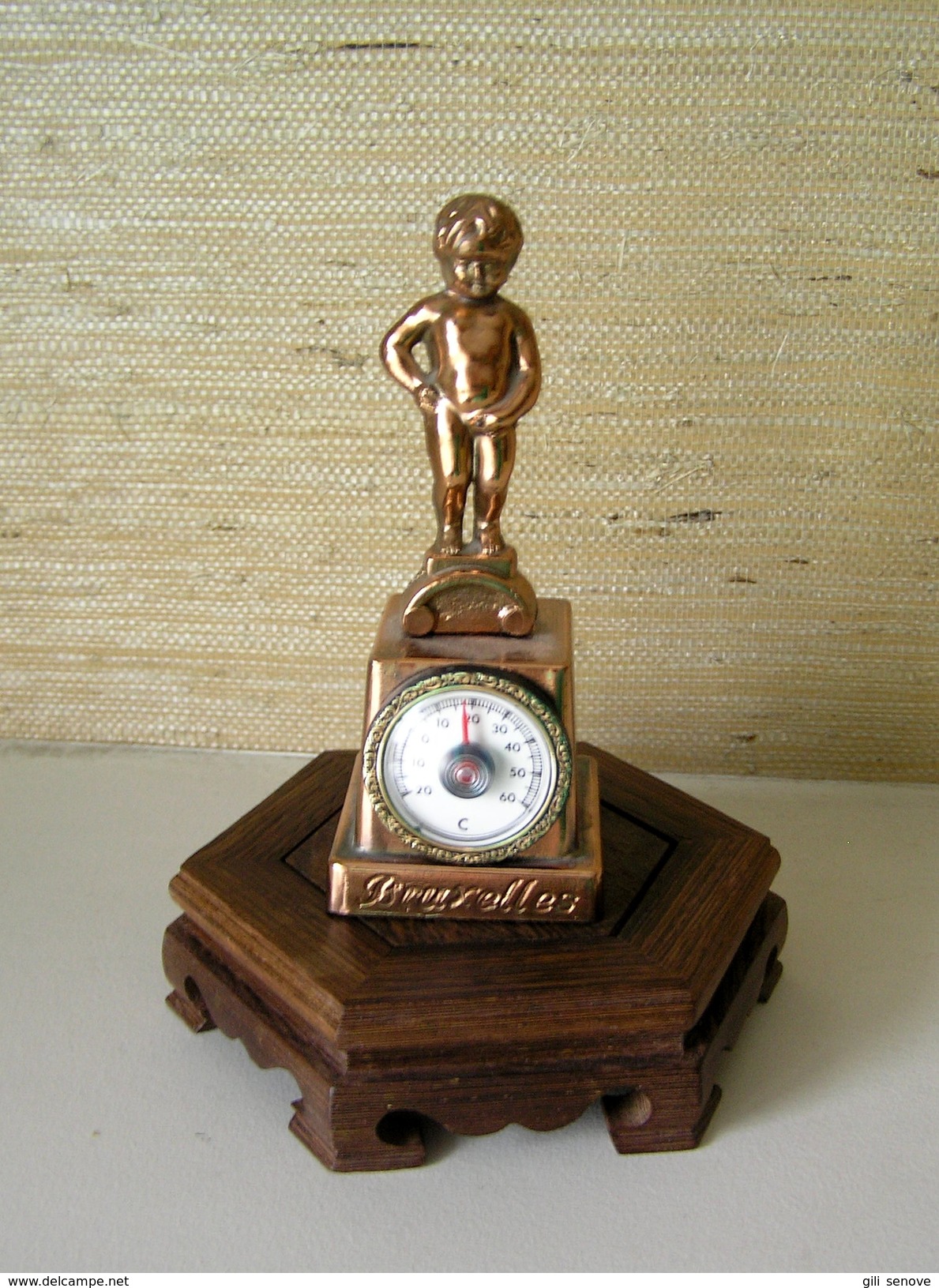 VINTAGE BRASS BRUXELLES BOY CELSIUS THERMOMETER - Techniek & Instrumenten