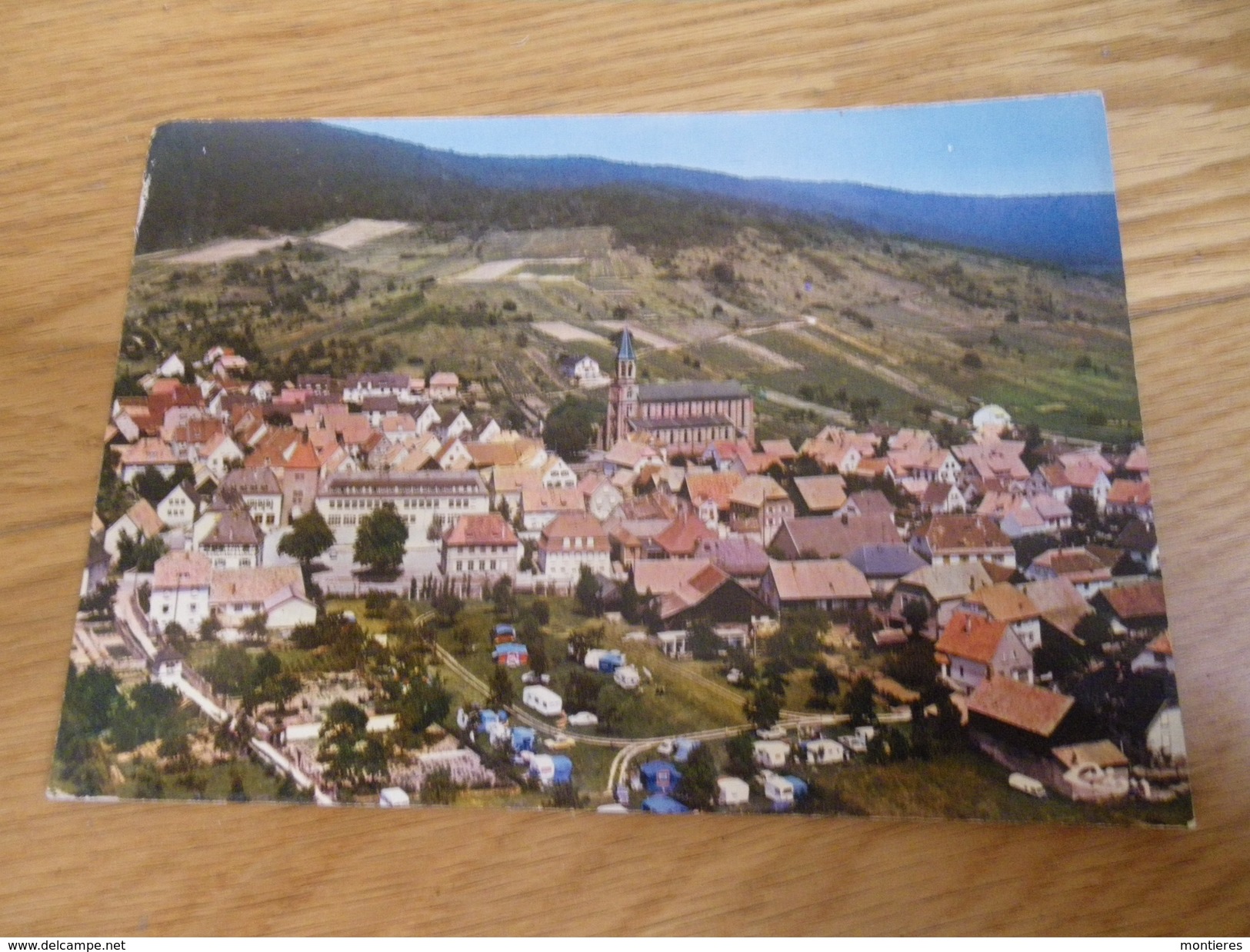 CPSM 68 - Alsace - VUE GENERALE AERIENNE DE WIHR AU VAL CAMPING LA ROUTE VERTE - Wintzenheim