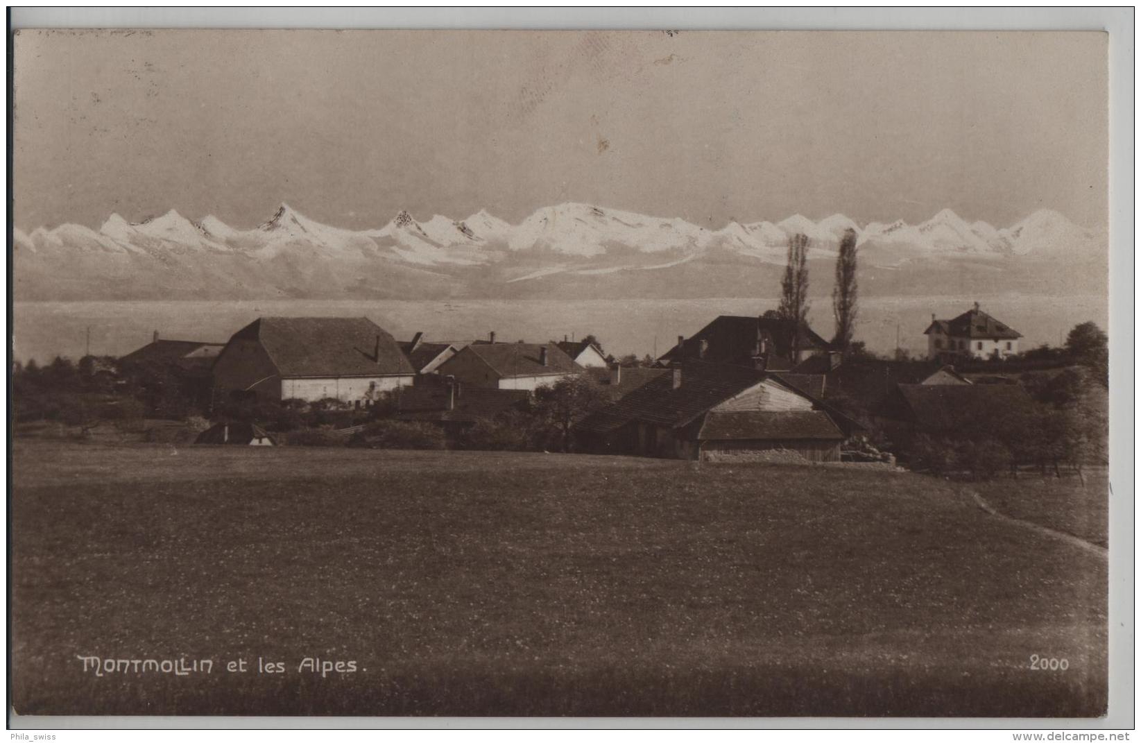 Montmollin Et Les Alpes - Photo: Perrochet-Matile No. 2000 - Montmollin