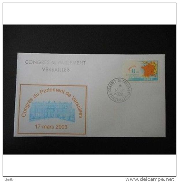 FDC - Congrès Du Parlement De Versailles - 17/3/2003 - Zonder Classificatie