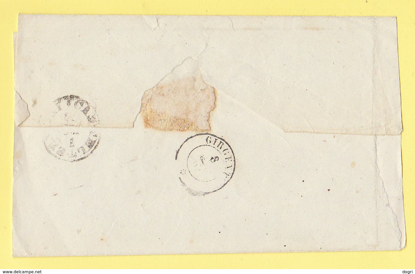 1867 - Sass. 26 - Vittorio Eman. Ll  20c. Burgio Per Girgenti - Storia Postale