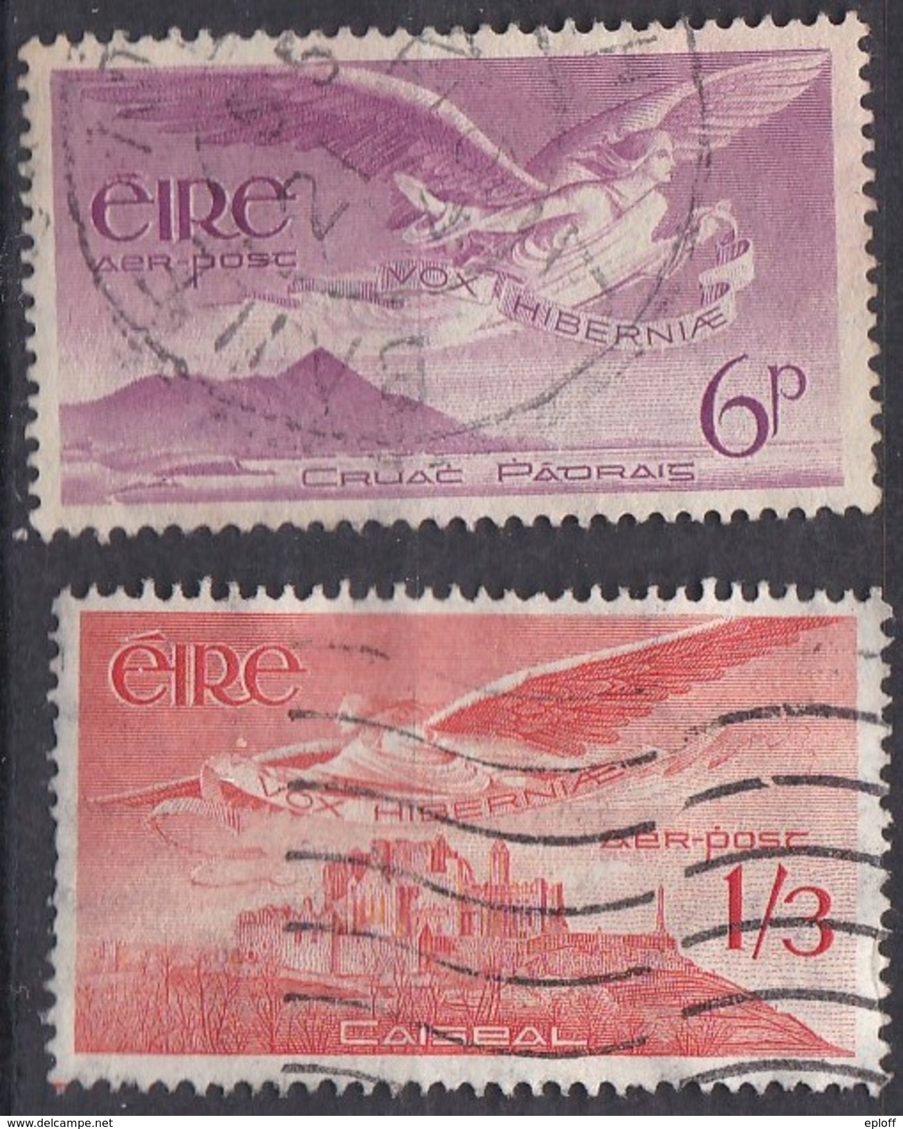 IRLANDE   IRELAND   1948-1965     L'Ange Victor    2v. - Poste Aérienne