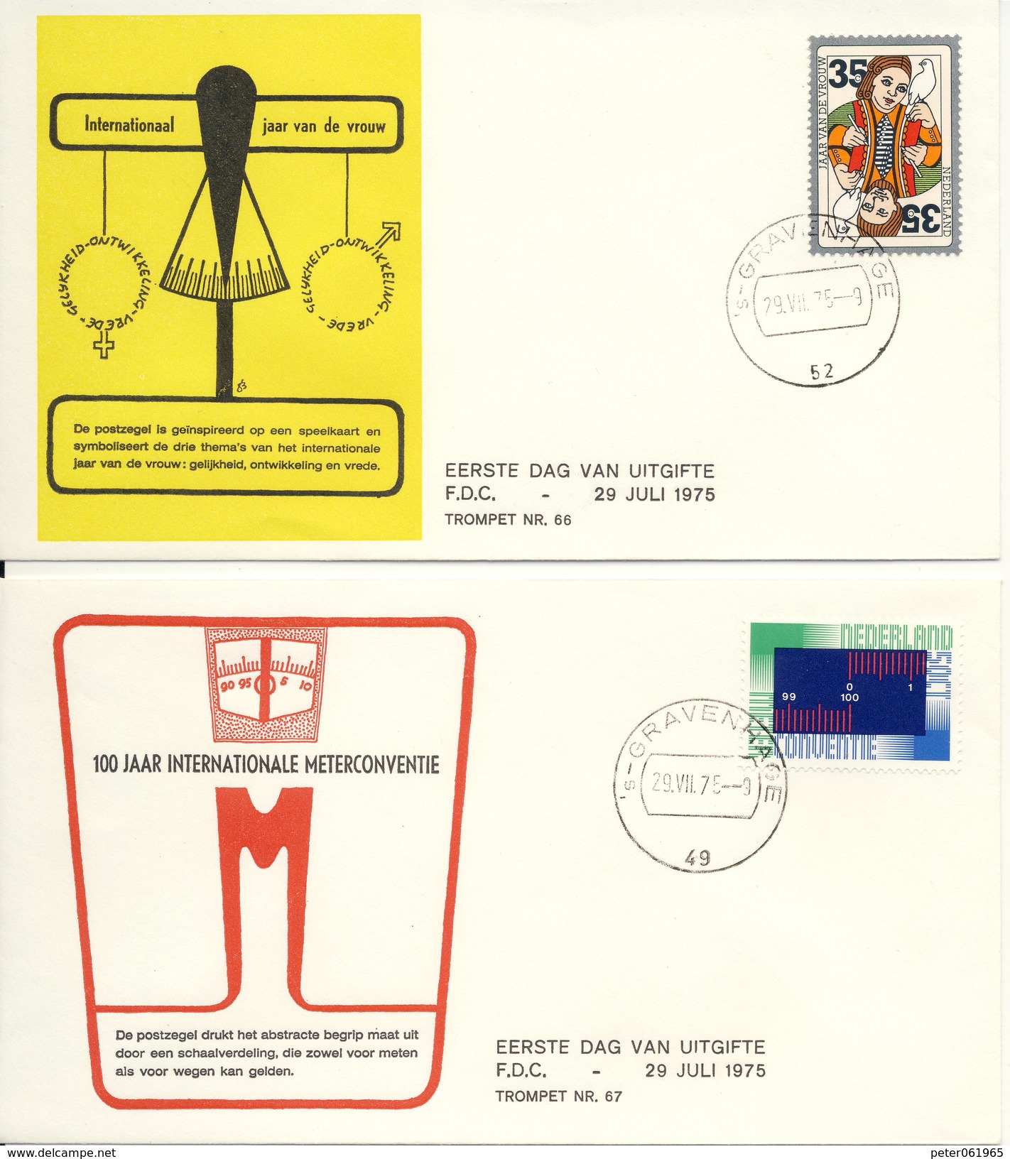 Trompet FDC Nr. 66 En 67 (1975) - FDC