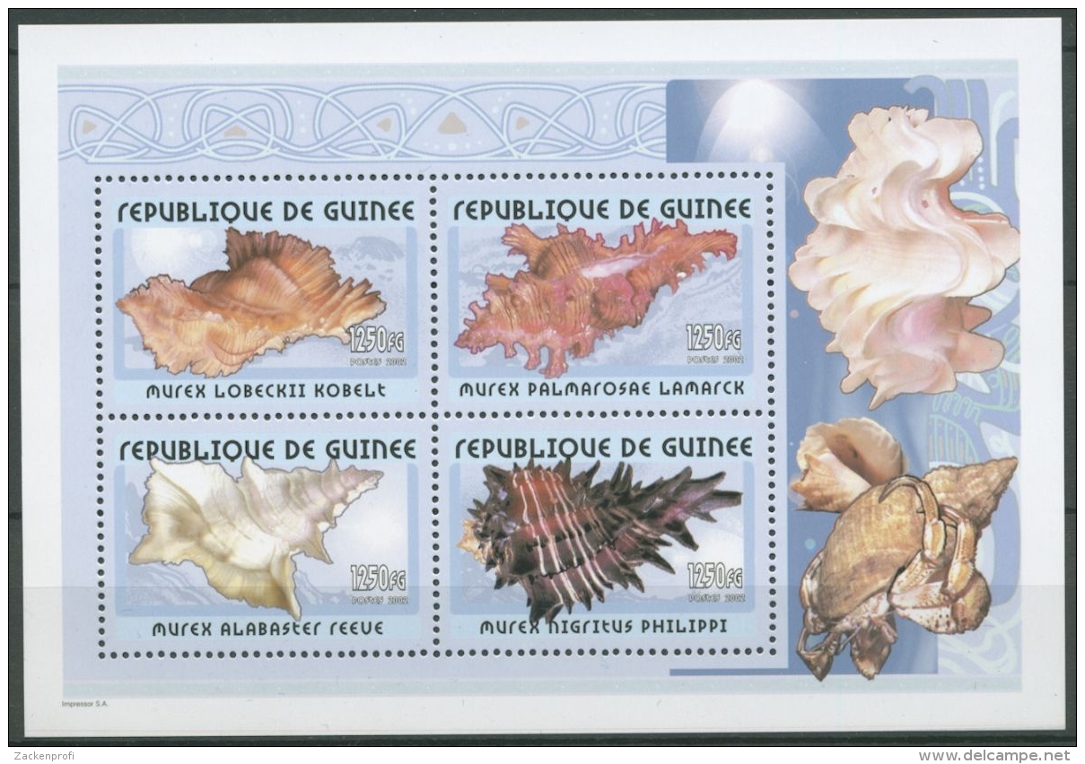 Guinea 2001 Weichtiere Meeresschnecken Block 680 A Postfrisch (C24093) - Guinee (1958-...)