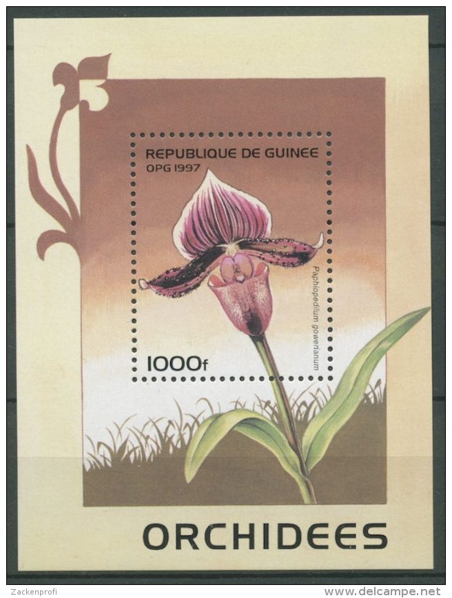 Guinea 1997 Orchideen Paphiopedilum Block 507 Postfrisch (C23995) - Guinée (1958-...)