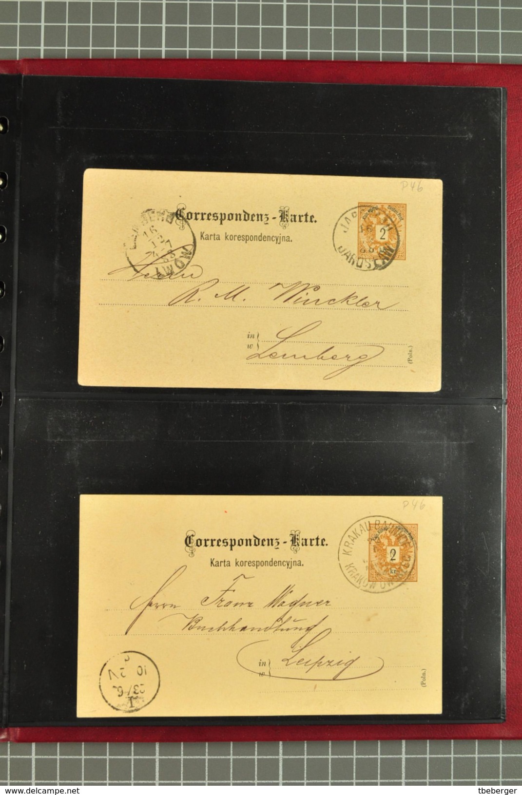 1848/1917 Lot 61 covers Galizien Galicia & Austrian Silesia stampless covers, stationery parcel cards to Romania (1035)