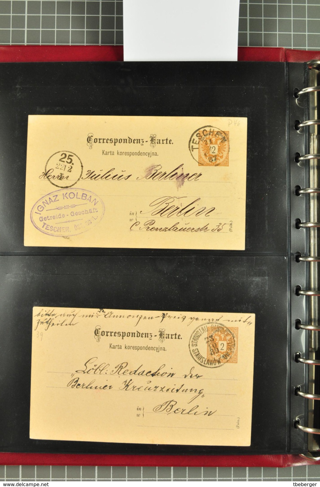 1848/1917 Lot 61 covers Galizien Galicia & Austrian Silesia stampless covers, stationery parcel cards to Romania (1035)