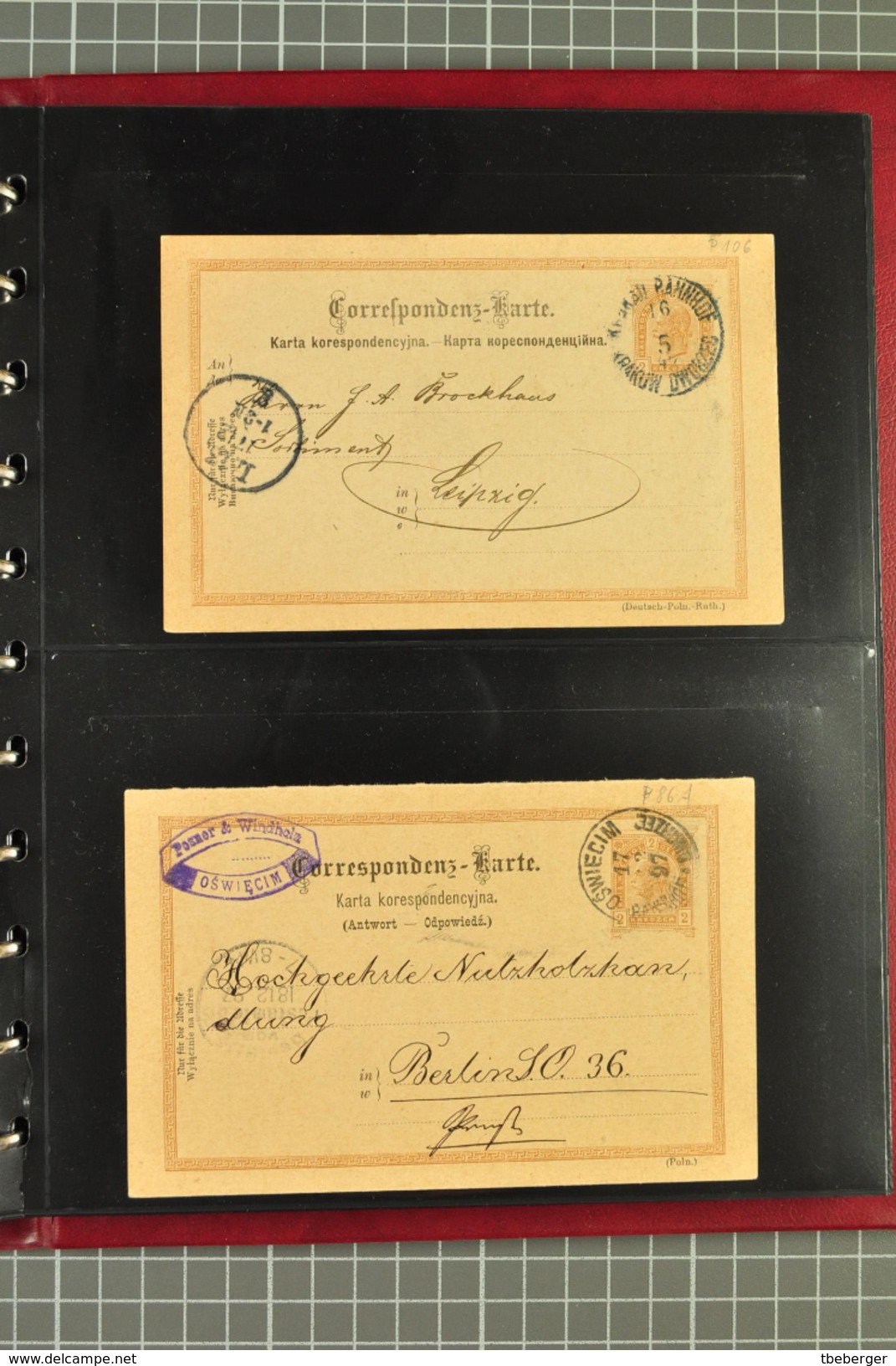 1848/1917 Lot 61 covers Galizien Galicia & Austrian Silesia stampless covers, stationery parcel cards to Romania (1035)