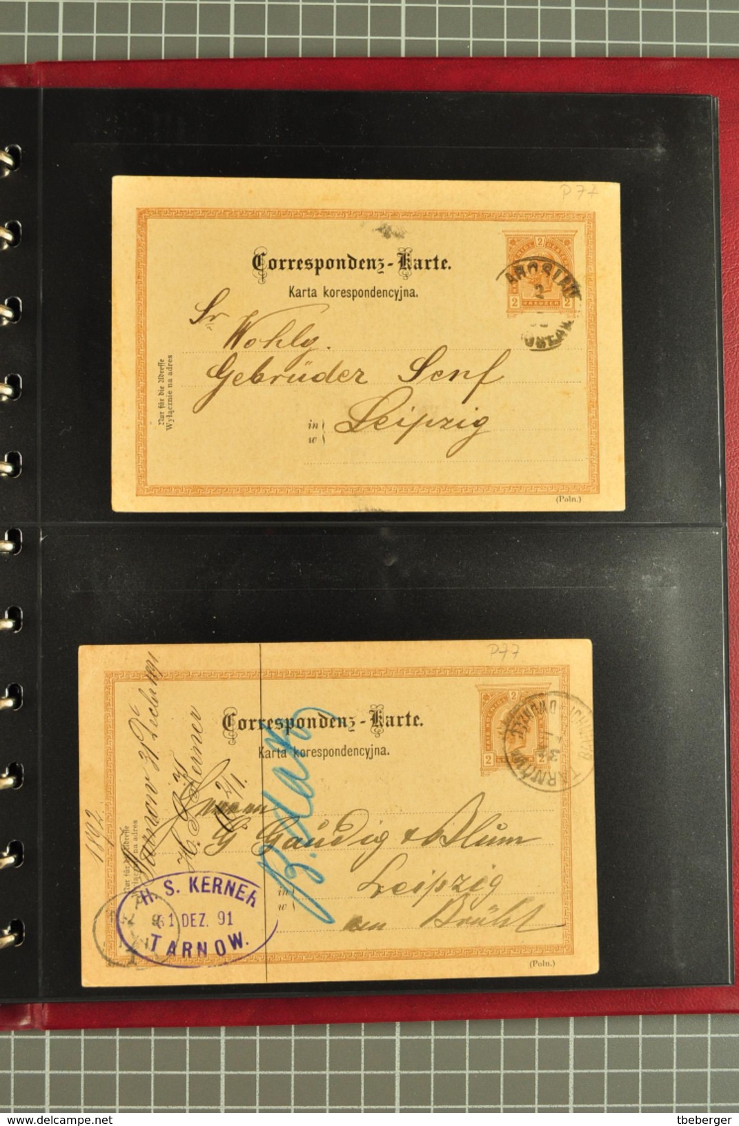 1848/1917 Lot 61 covers Galizien Galicia & Austrian Silesia stampless covers, stationery parcel cards to Romania (1035)