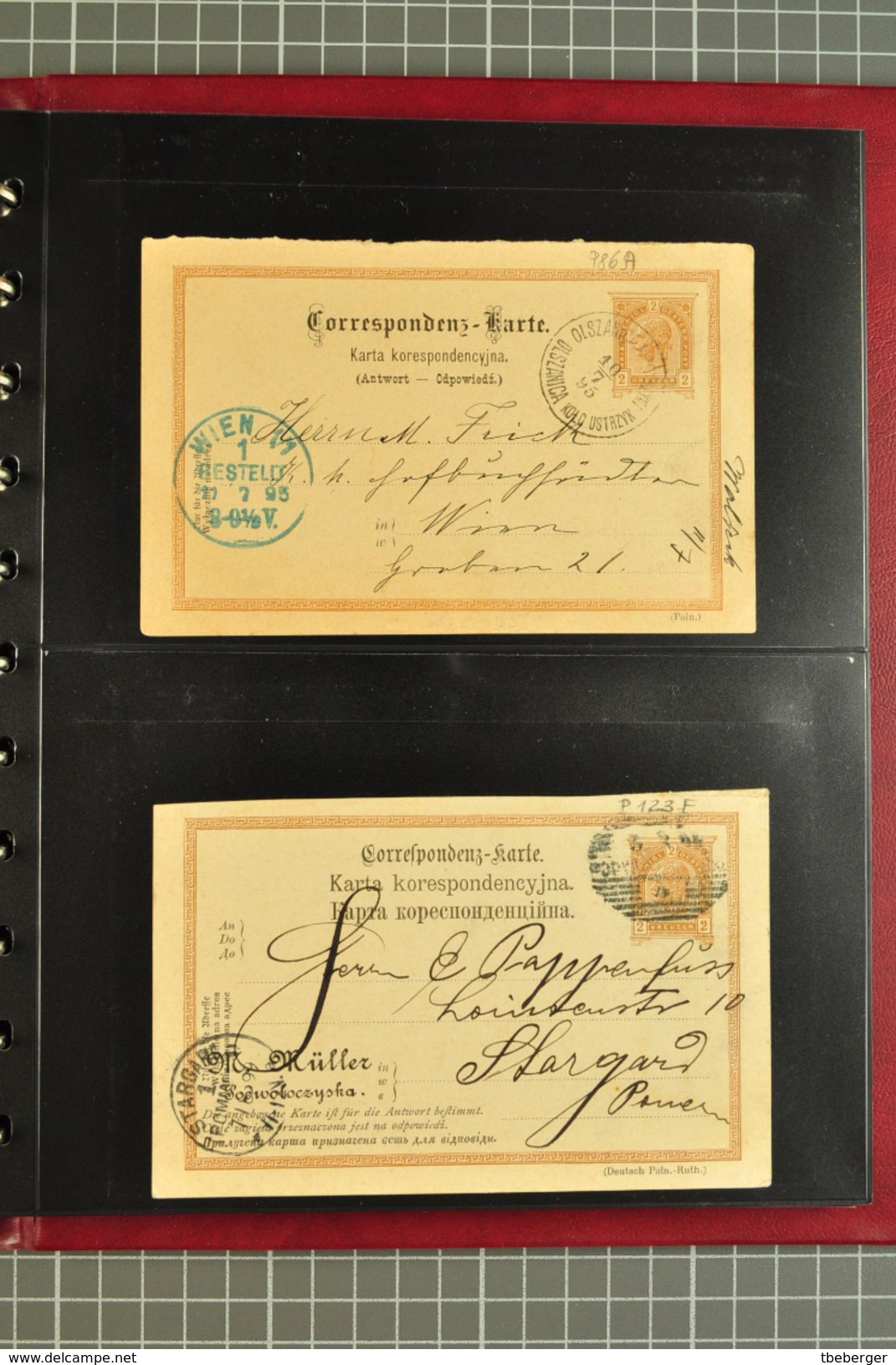 1848/1917 Lot 61 covers Galizien Galicia & Austrian Silesia stampless covers, stationery parcel cards to Romania (1035)