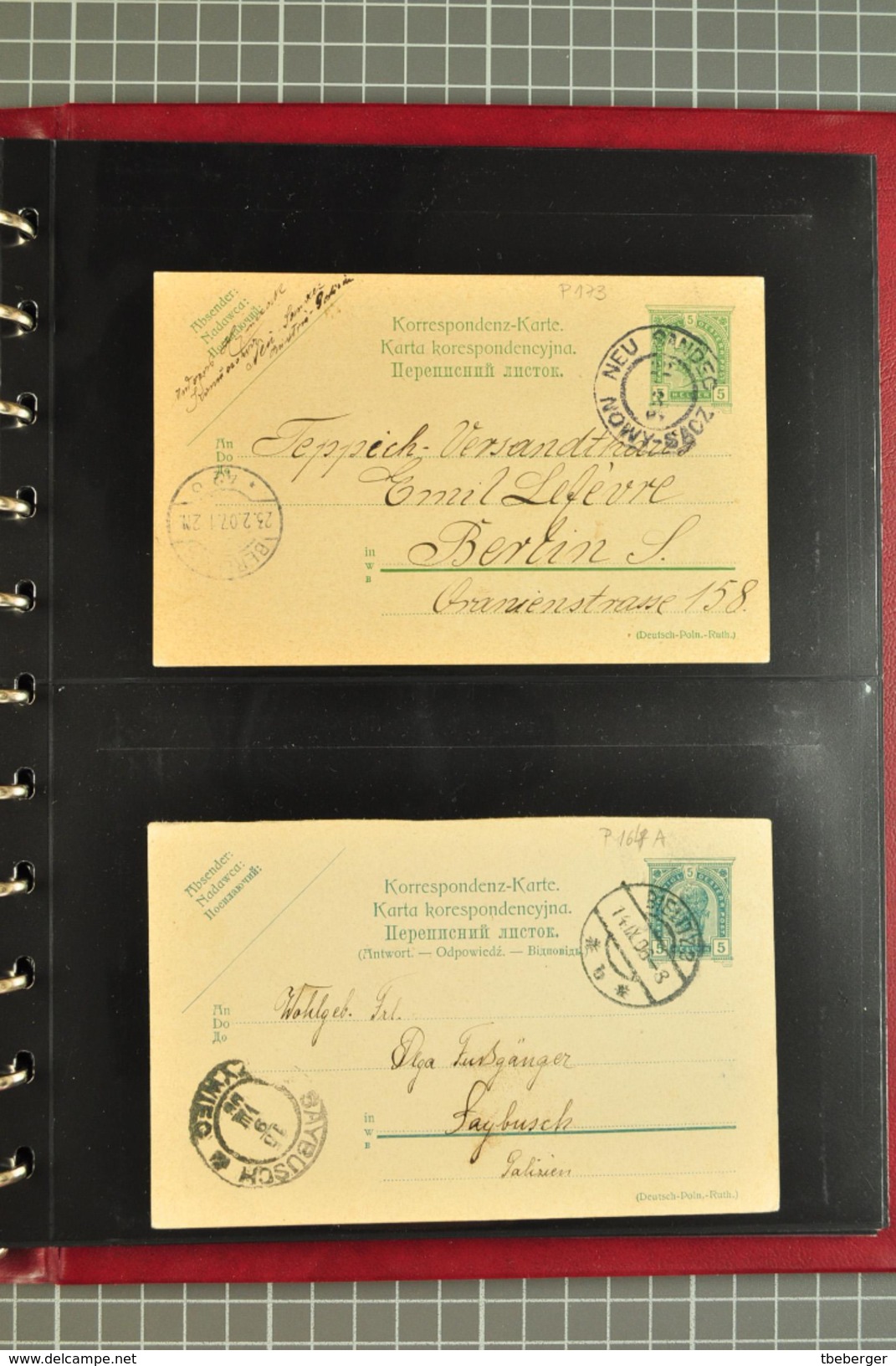 1848/1917 Lot 61 covers Galizien Galicia & Austrian Silesia stampless covers, stationery parcel cards to Romania (1035)