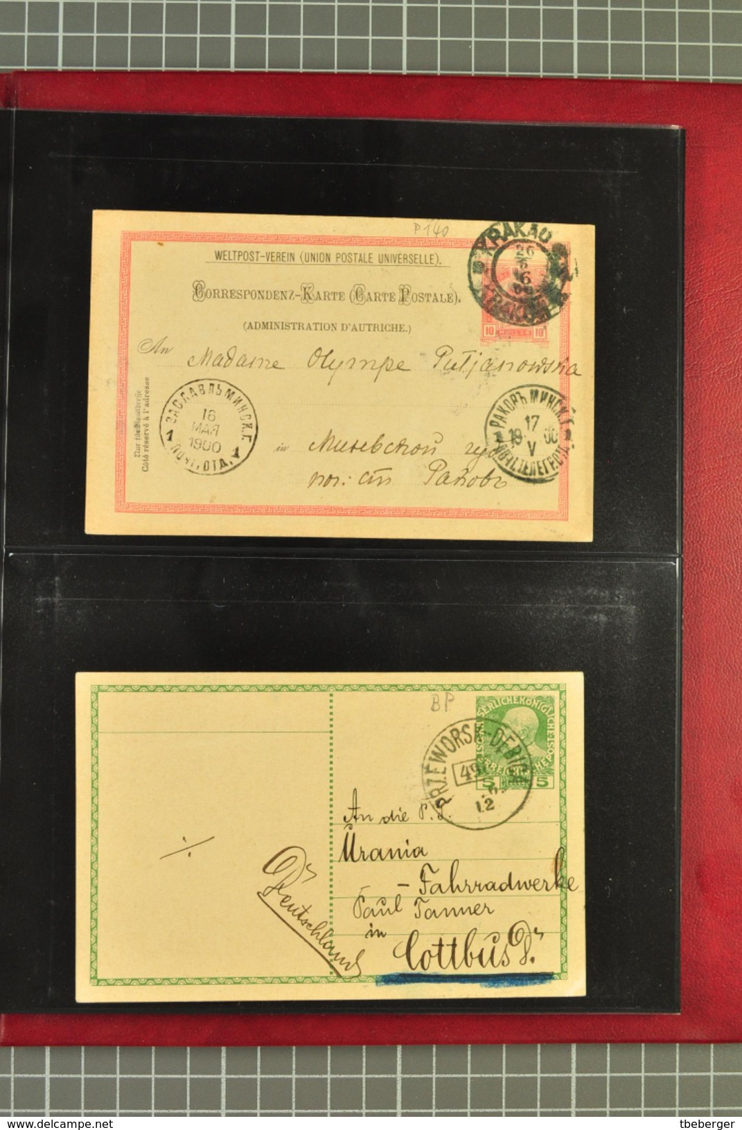 1848/1917 Lot 61 covers Galizien Galicia & Austrian Silesia stampless covers, stationery parcel cards to Romania (1035)