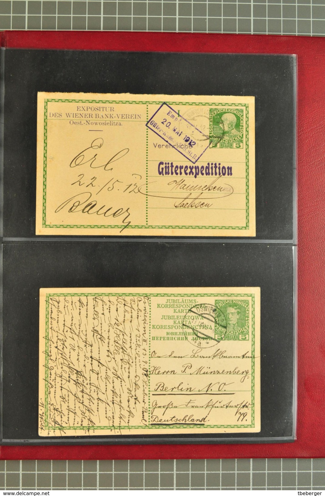 1848/1917 Lot 61 covers Galizien Galicia & Austrian Silesia stampless covers, stationery parcel cards to Romania (1035)