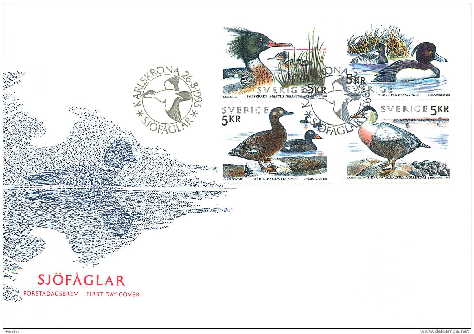 1993  Water Birds  Booklet  Sheet Of 4 Different - Unaddressed FDC - FDC