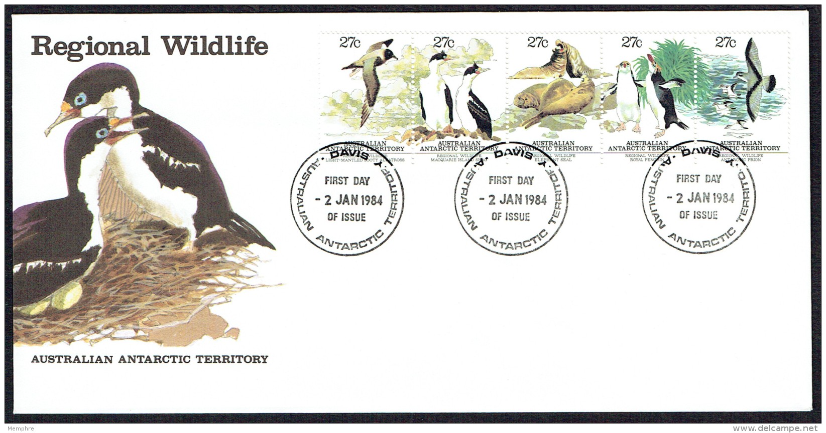 1984  Birds  Strip Of 5 Different - Unaddressed FDC - FDC
