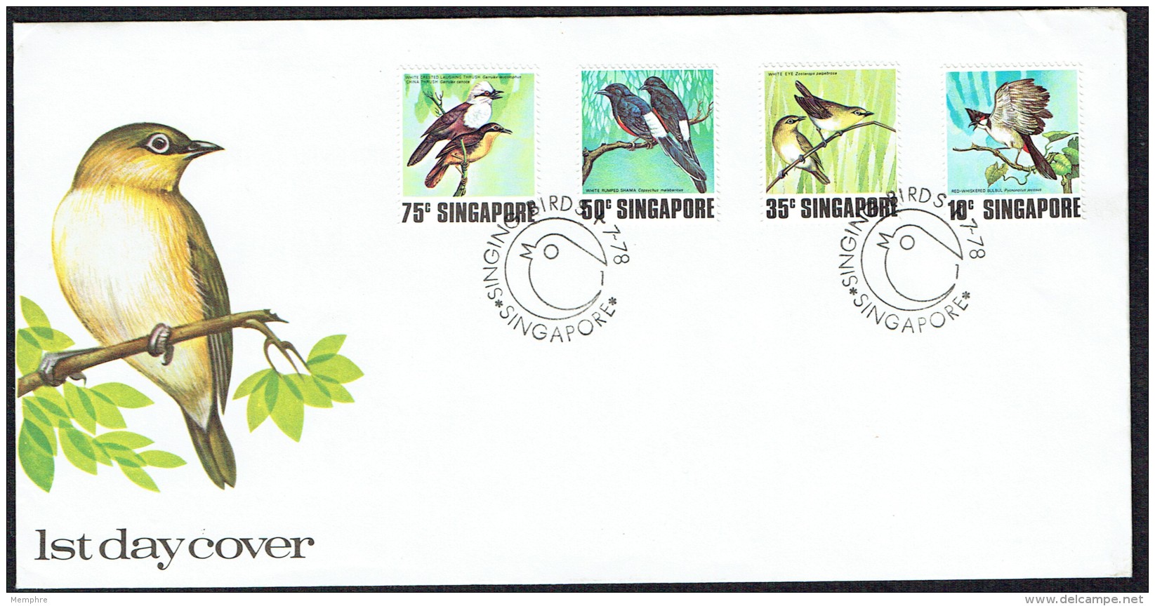 1978  Birds Set Of 4 - Unaddressed FDC - Singapur (1959-...)