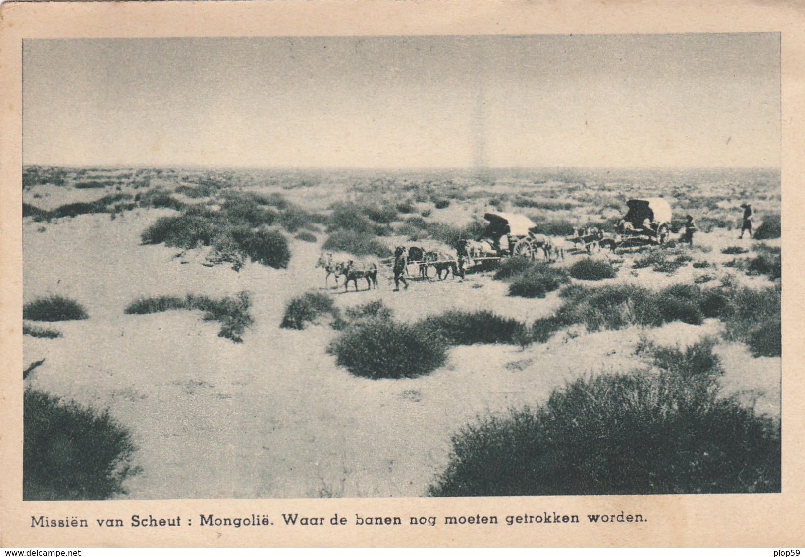 Cpa Postcard 2 Scans Missiên Van Scheut Mongolie Waar De Banen Nog Moeten Gettrokken Worden - Mongolie