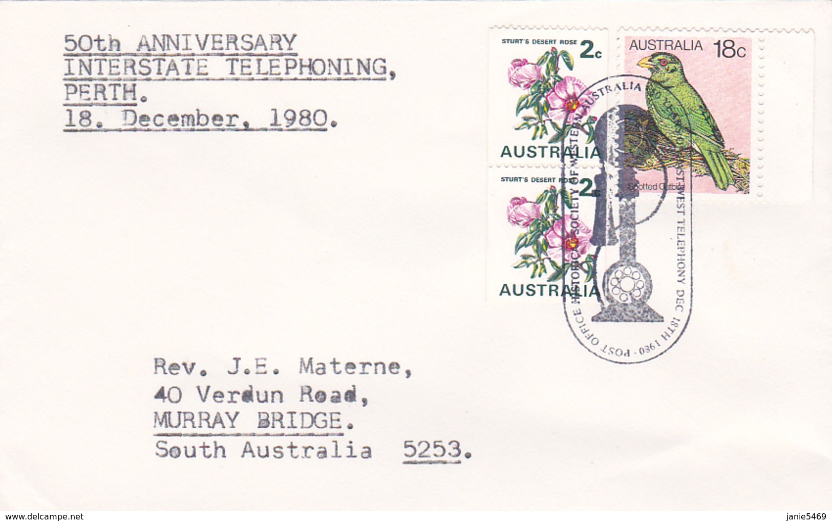 Australia 1980 50th Anniversary Interstate Telephoning Souvenir Postmark - Marcophilie