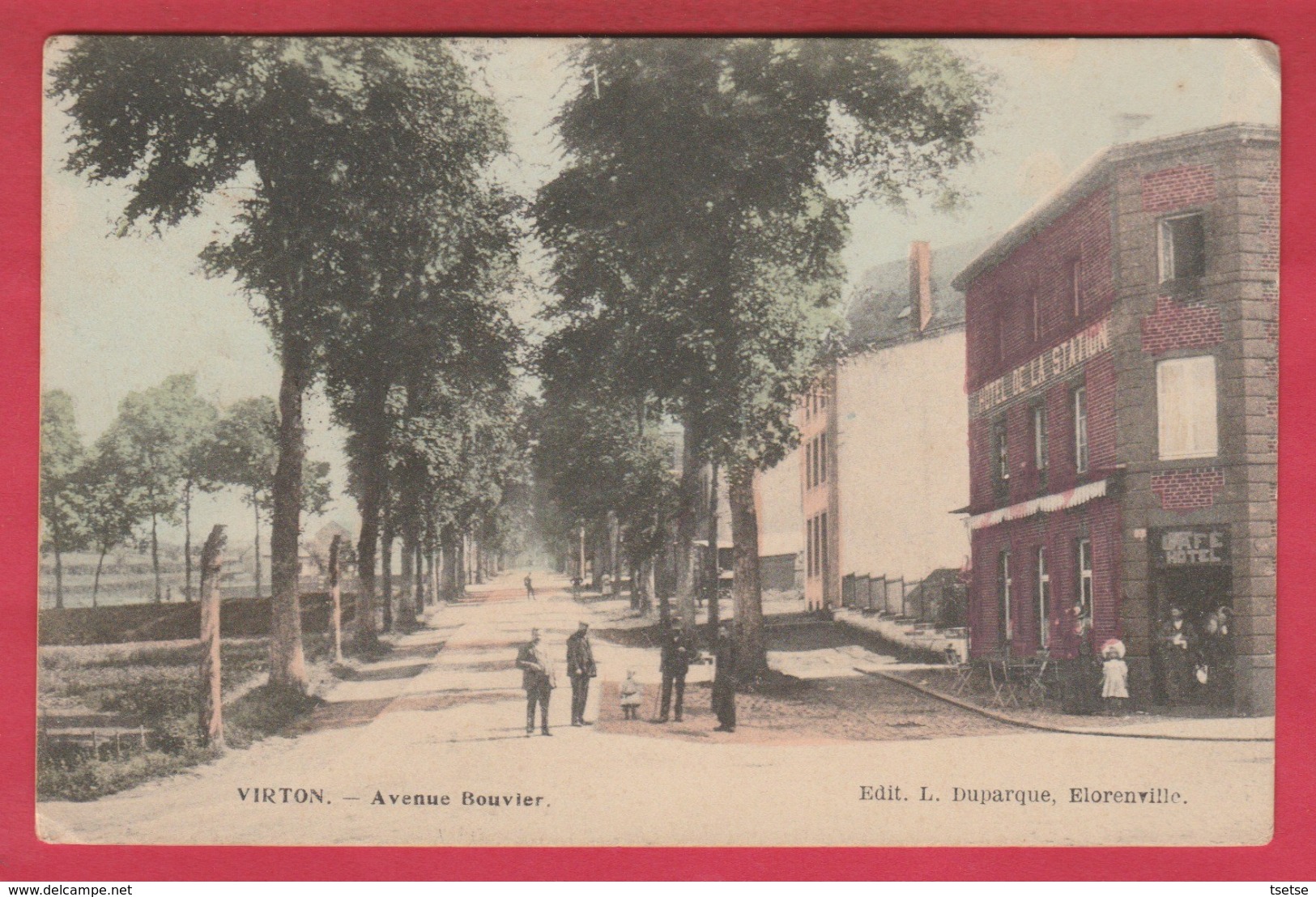 Virton - Avenue Bouvier ... Hôtel De La Station ... Superbe Carte Couleur - 1909 ( Voir Verso ) - Virton