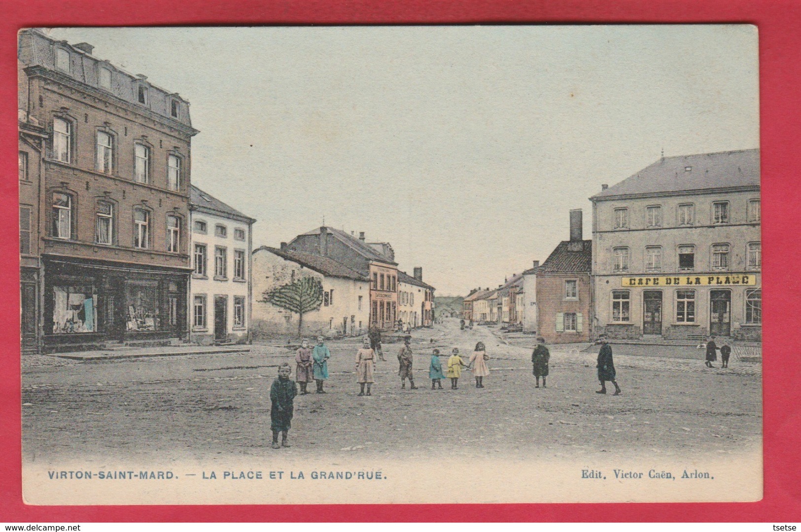 Saint-Mard - La Place Et La Grand'Rue ... Jolie Carte Couleur Et Animée -  1908 ( Voir Verso ) - Virton