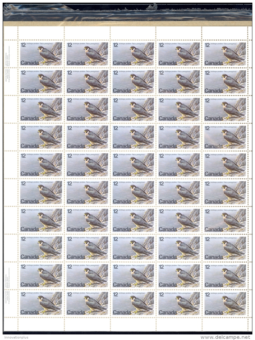 Canada Sc# 752 MNH Pane/50 Inscribed (SEALED) 1977 12c Peregrine Falcon - Unused Stamps