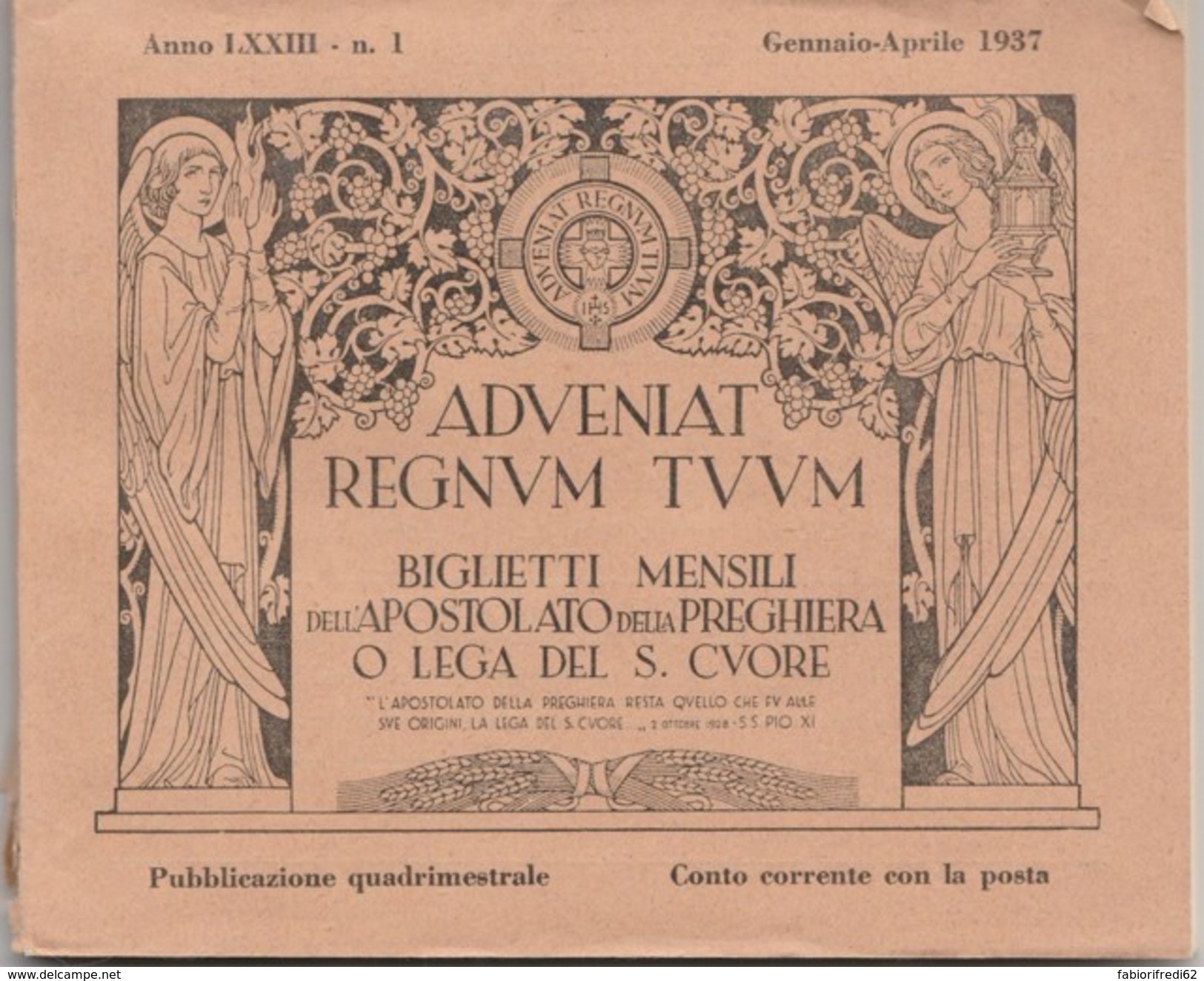 LIBRETTO (CIRCA 100 PAGINE) BIGLIETTI MENSILI DELL'APOSTOLATO DELLA PREGHIERA 1937 (VP442 - Devotieprenten