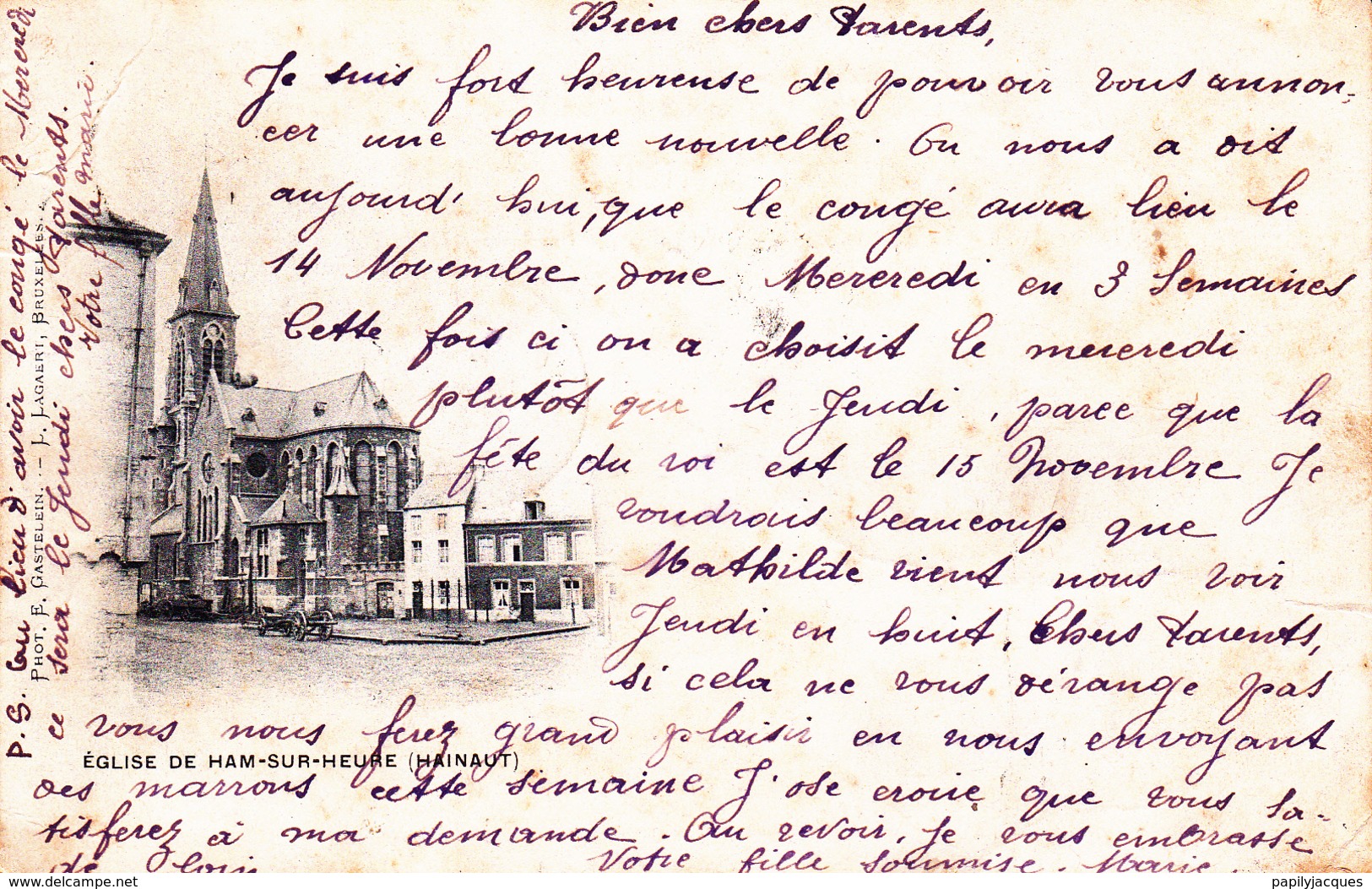 Ham Sur Heure.Eglise .Carte Postale - Ham-sur-Heure-Nalinnes