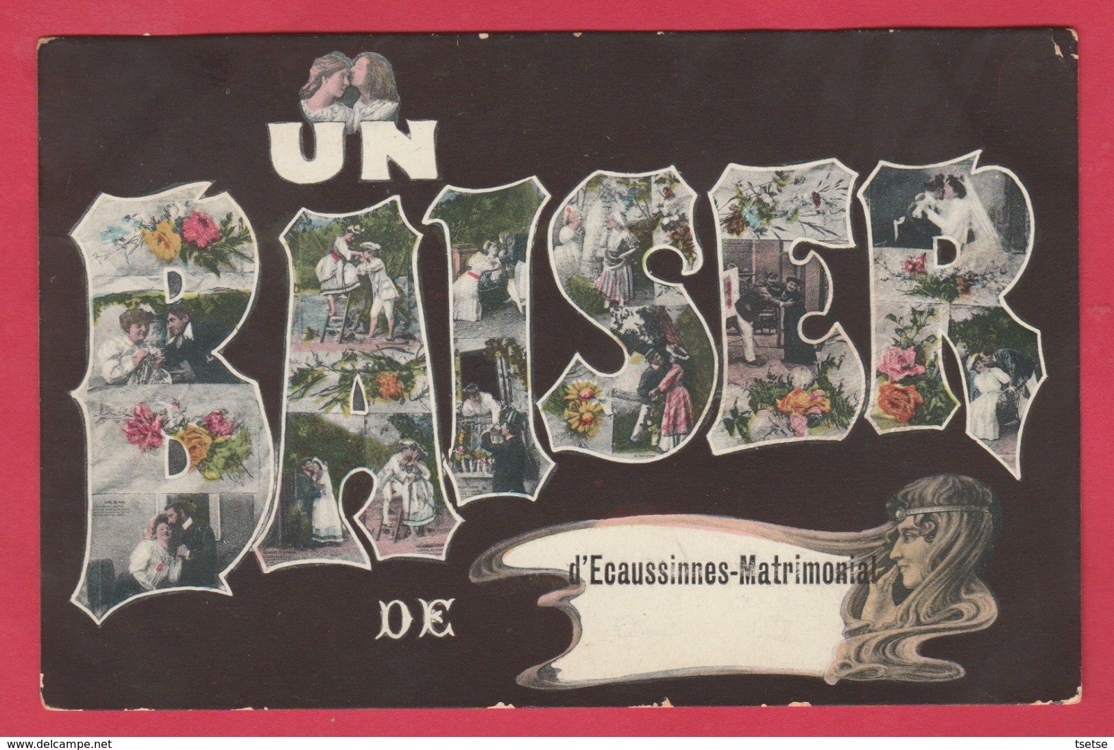 Ecaussinnes-Matrimonial - Un Baise D'... - Jolie Carte Fantaisie - 1908 ( Voir Verso ) - Ecaussinnes