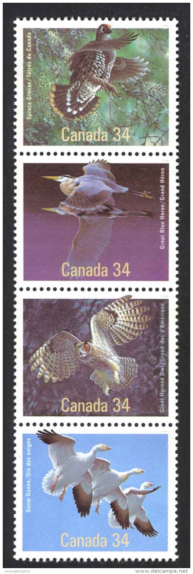Canada Sc# 1098a MNH Strip/4 1986 34c Birds - Unused Stamps
