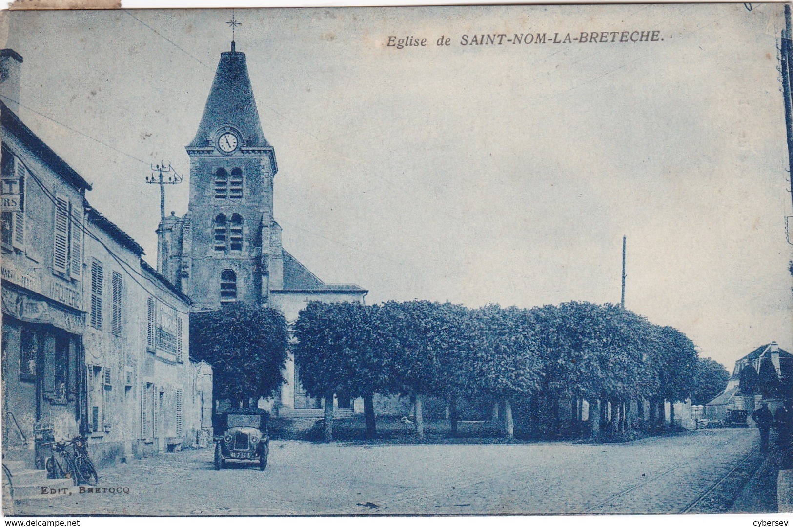 SAINT-NOM-LA-BRETECHE - Place - Eglise - Commerce - Vieille Voiture - St. Nom La Breteche