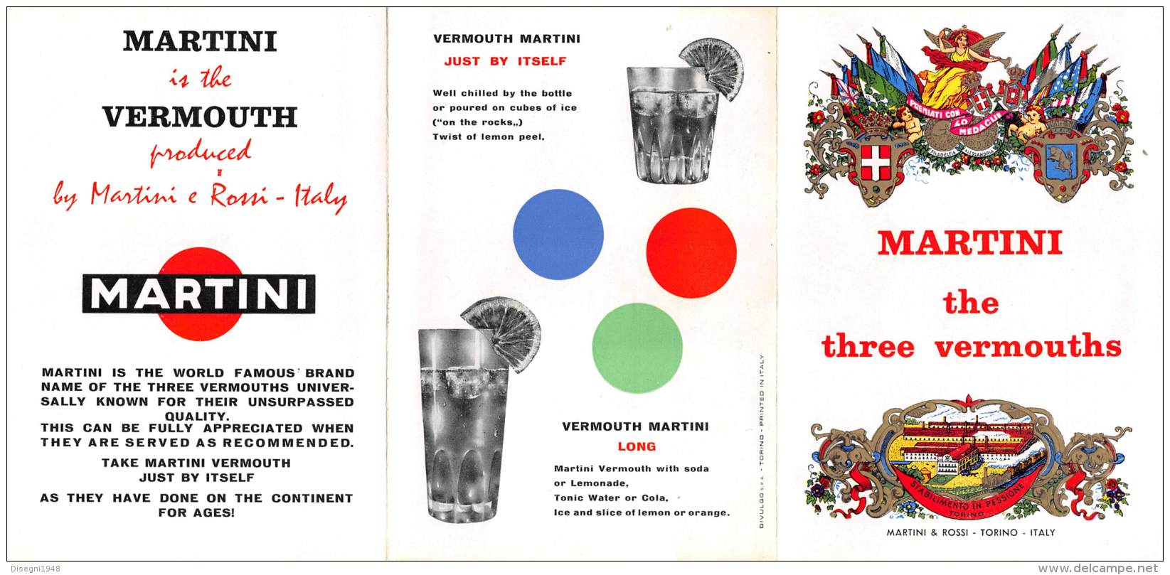 06667 "MARTINI THE THREE VERMOUTHS  - MARTINI &amp; ROSSI - TORINO - ITALY " PUBBLICITA' ORIGINALE - Altri & Non Classificati